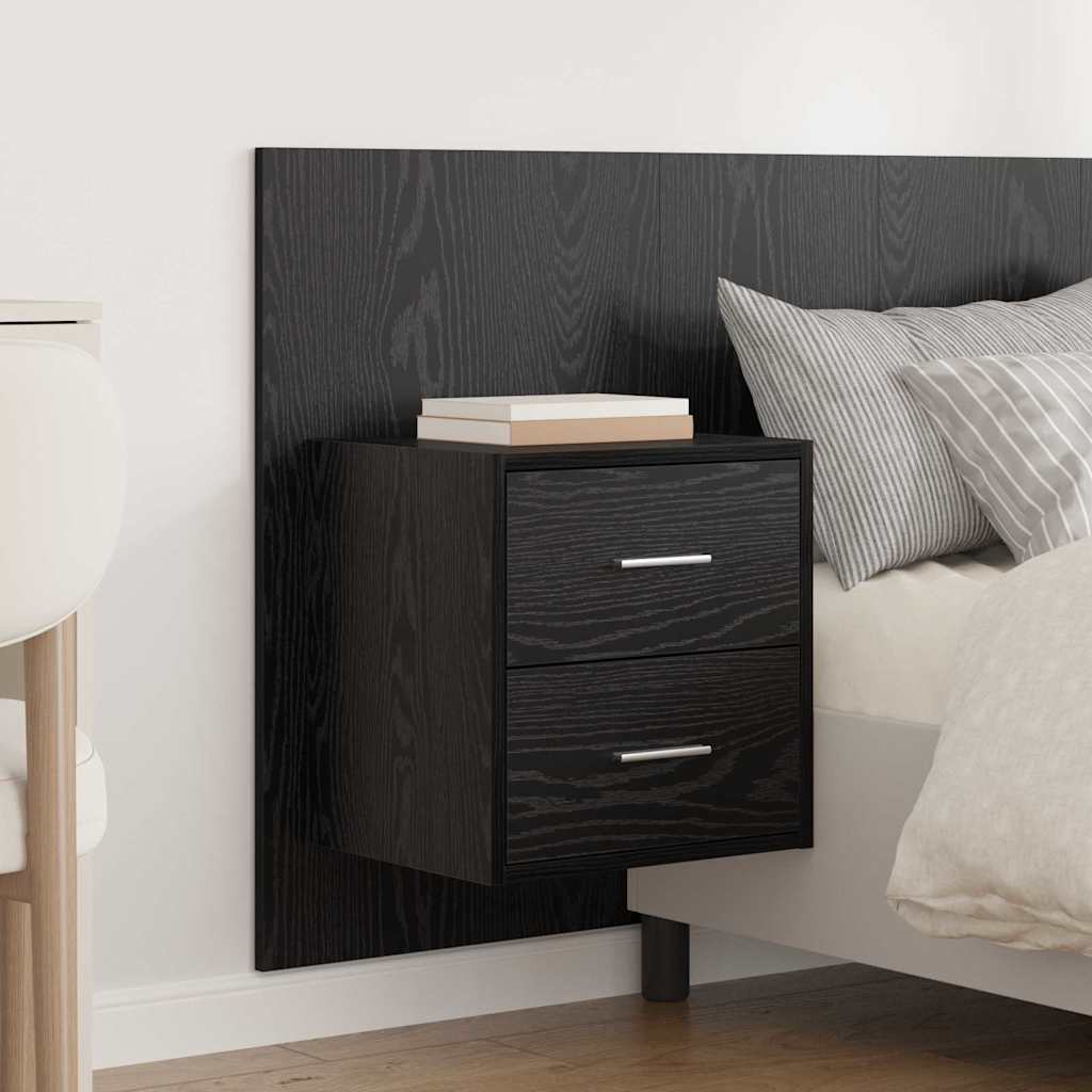 Hoofdbord Met Kast met lade 3 pcs Zwart Eiken Bewerkt hout is nu te koop bij PeponiXL, paradijselijk wonen!