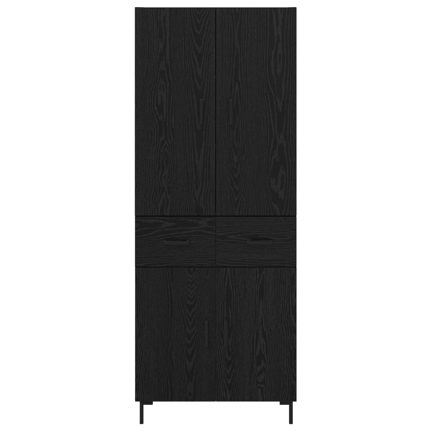 Highboard met lade Zwart Eiken 69,5 x 34 x 180 cm Bewerkt hout is nu te koop bij PeponiXL, paradijselijk wonen!