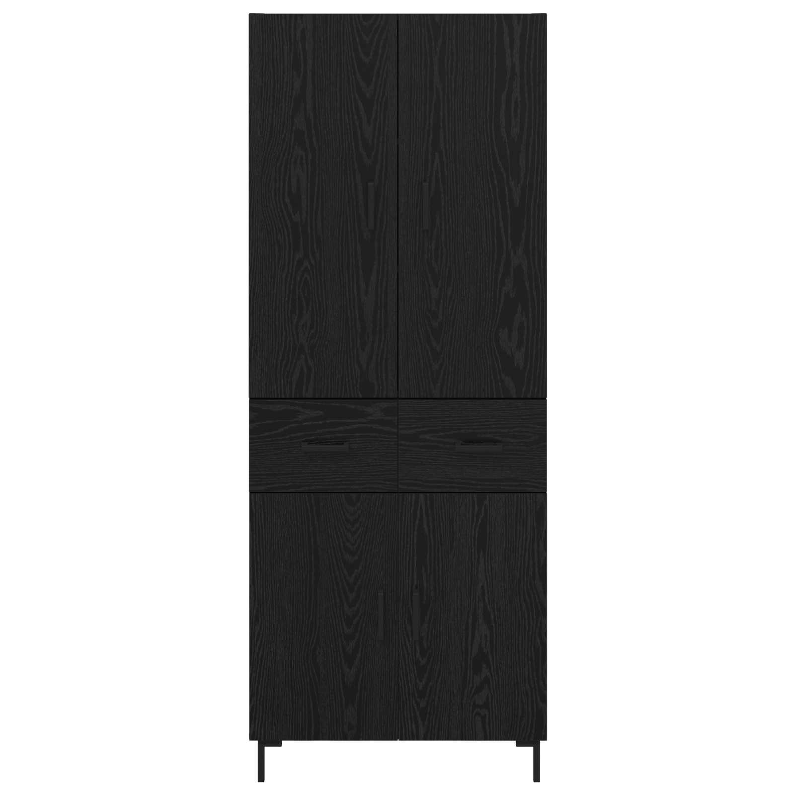 Highboard met lade Zwart Eiken 69,5 x 34 x 180 cm Bewerkt hout is nu te koop bij PeponiXL, paradijselijk wonen!