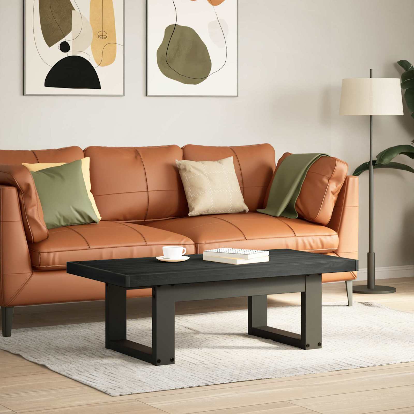 Salontafel NOAIN Zwart 119 x 60 x 40 cm Massief grenenhout is nu te koop bij PeponiXL, paradijselijk wonen!