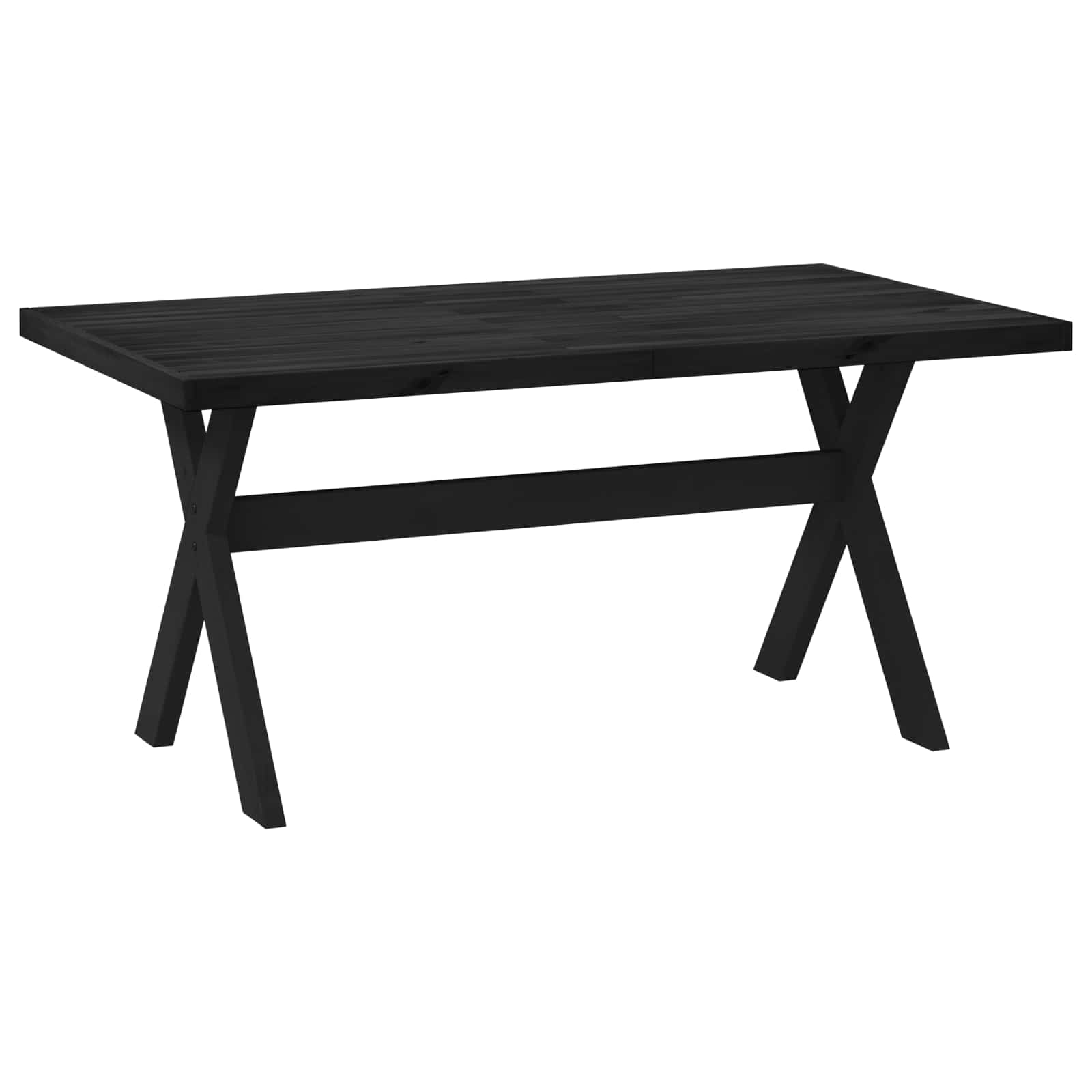 Eettafel NOAIN 160 cm Massief grenenhout Zwart Rechthoekig is nu te koop bij PeponiXL, paradijselijk wonen!