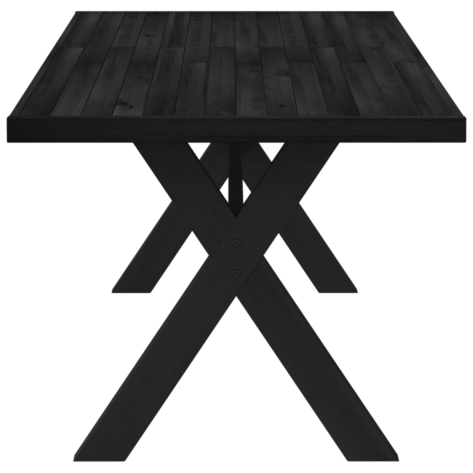 Eettafel NOAIN 160 cm Massief grenenhout Zwart Rechthoekig is nu te koop bij PeponiXL, paradijselijk wonen!