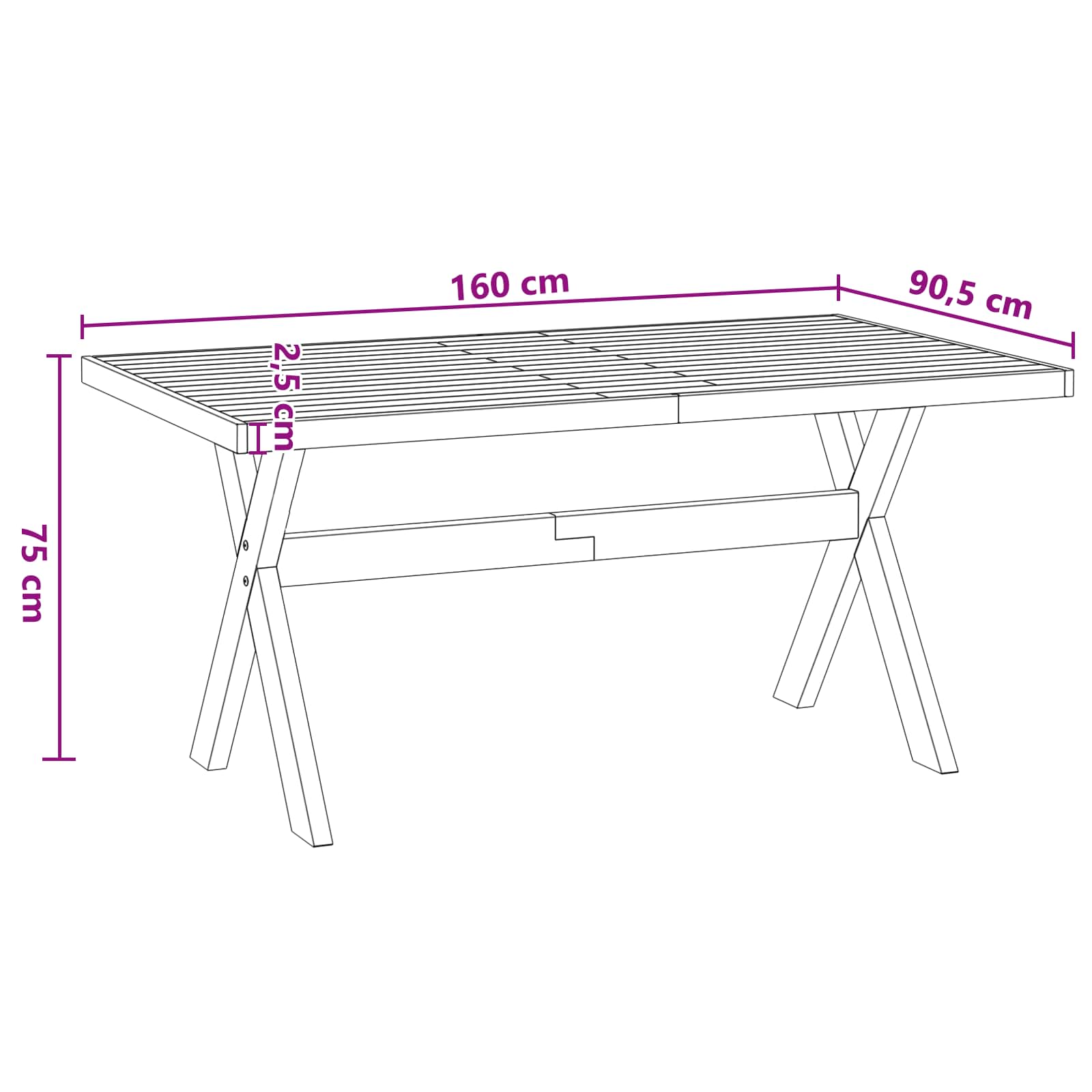 Eettafel NOAIN 160 cm Massief grenenhout Zwart Rechthoekig is nu te koop bij PeponiXL, paradijselijk wonen!