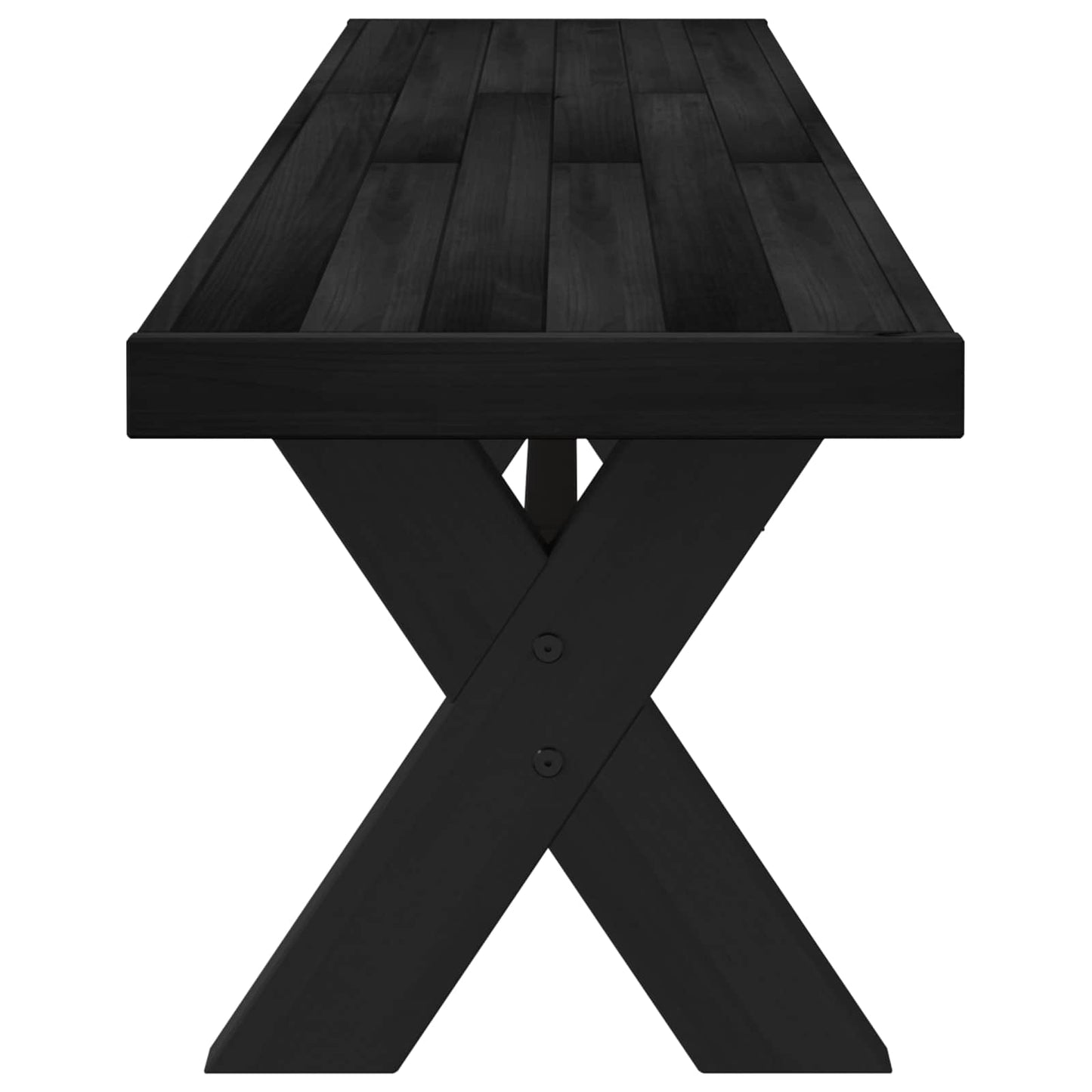 Eetbank NOAIN 180 x 41 x 45 cm Massief grenenhout Zwart is nu te koop bij PeponiXL, paradijselijk wonen!