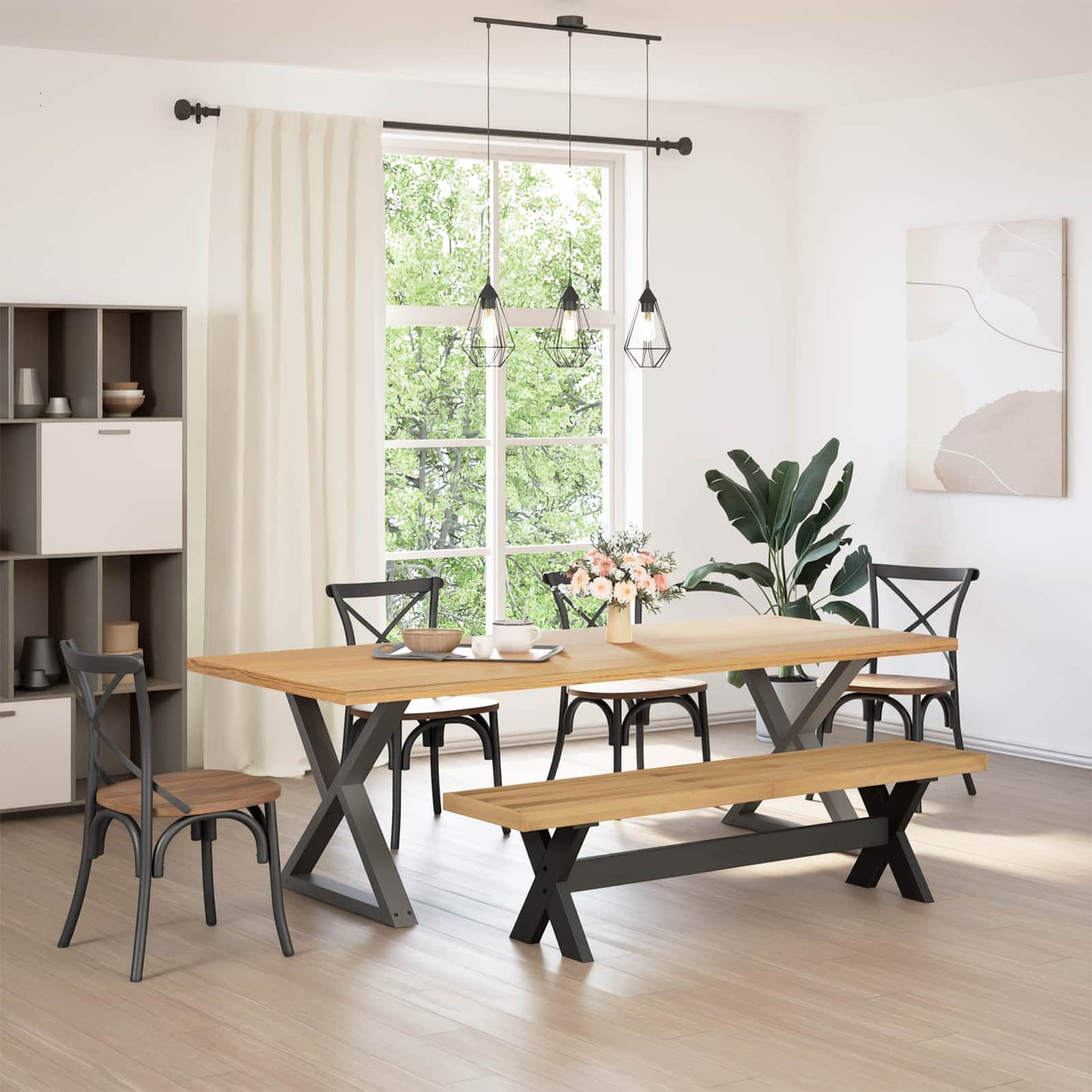 Eetbank NOAIN 160 x 41 x 45 cm Massief grenenhout Naturel is nu te koop bij PeponiXL, paradijselijk wonen!