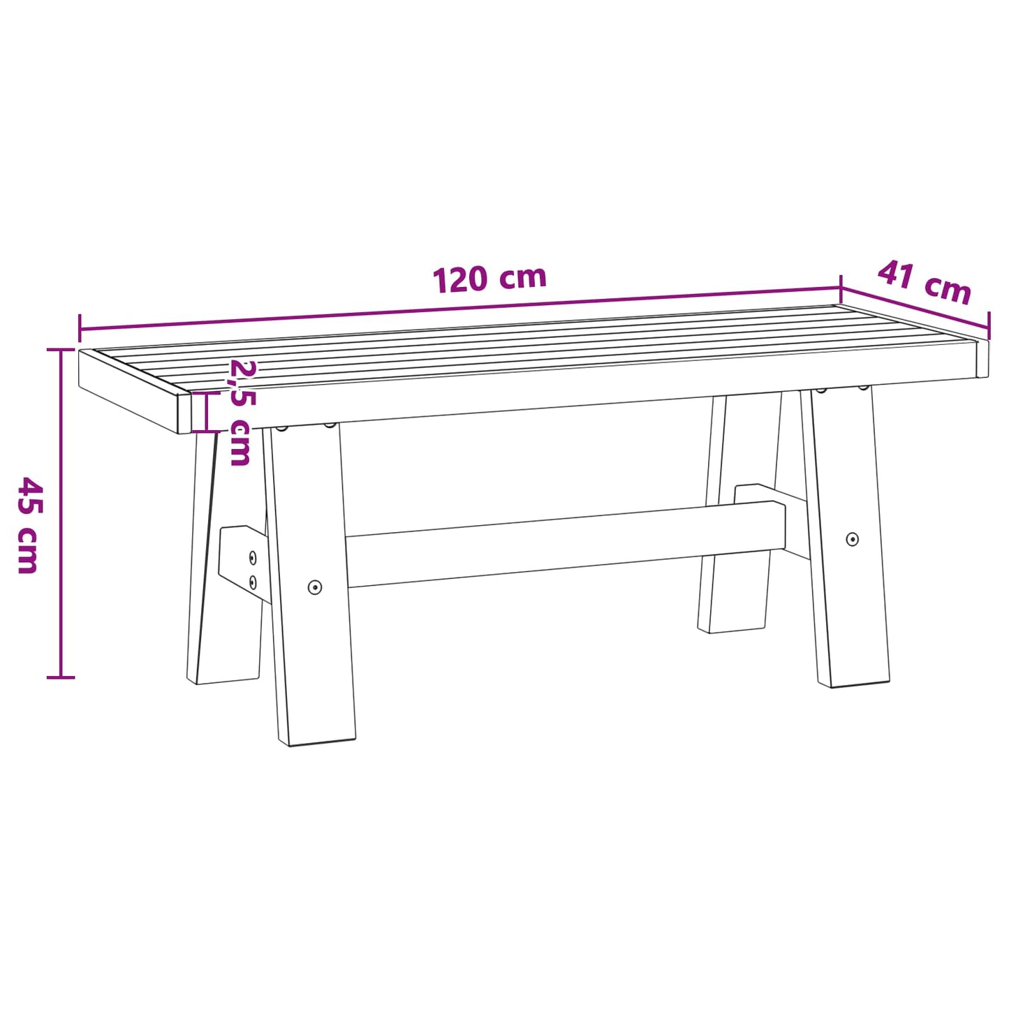 Eetbank NOAIN 120 x 41 x 45 cm Massief grenenhout Zwart is nu te koop bij PeponiXL, paradijselijk wonen!