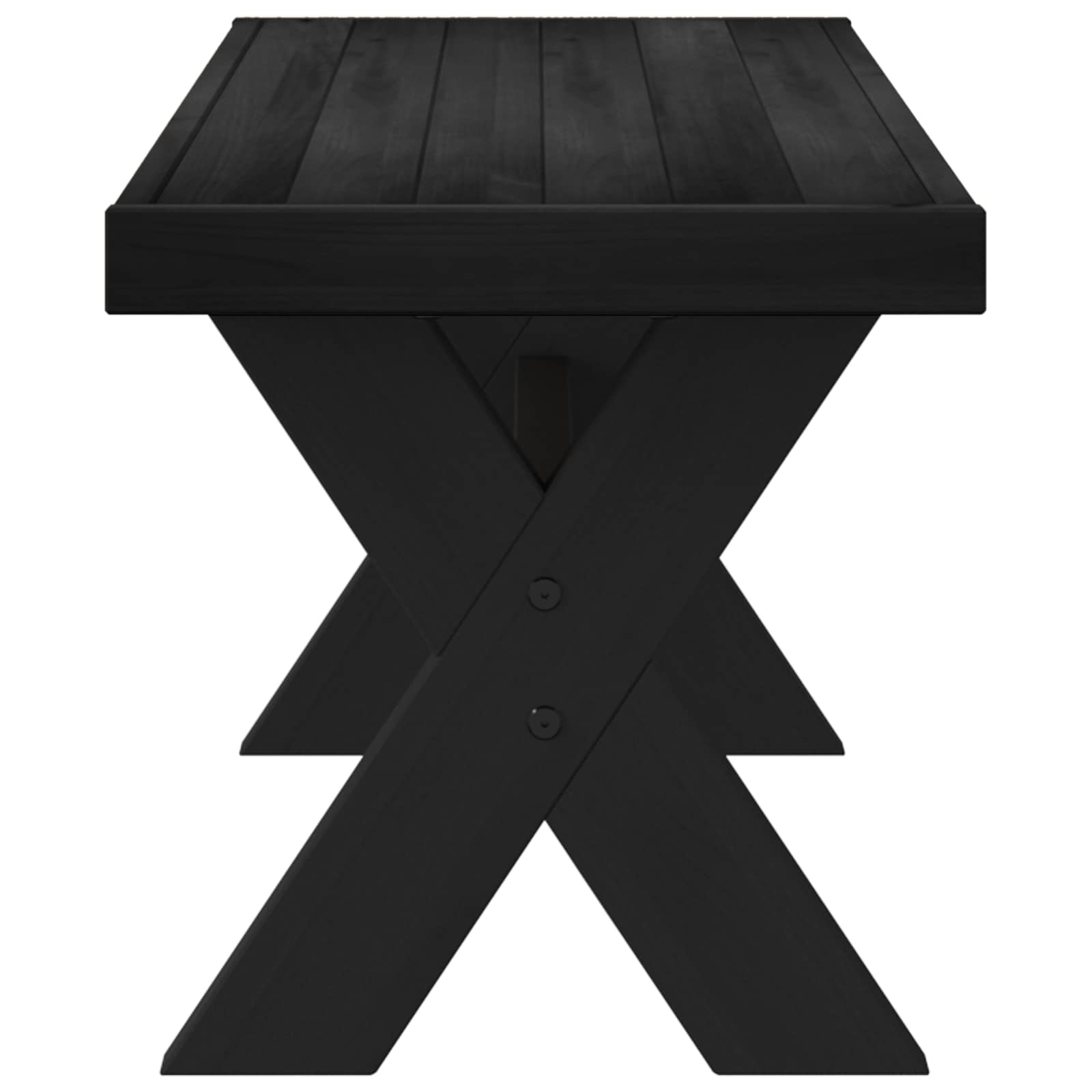 Eetbank NOAIN 120 x 41 x 45 cm Massief grenenhout Zwart is nu te koop bij PeponiXL, paradijselijk wonen!