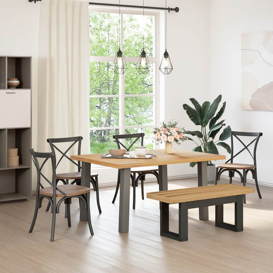 Eetbank NOAIN 120 x 41 x 45 cm Massief grenenhout Naturel is nu te koop bij PeponiXL, paradijselijk wonen!