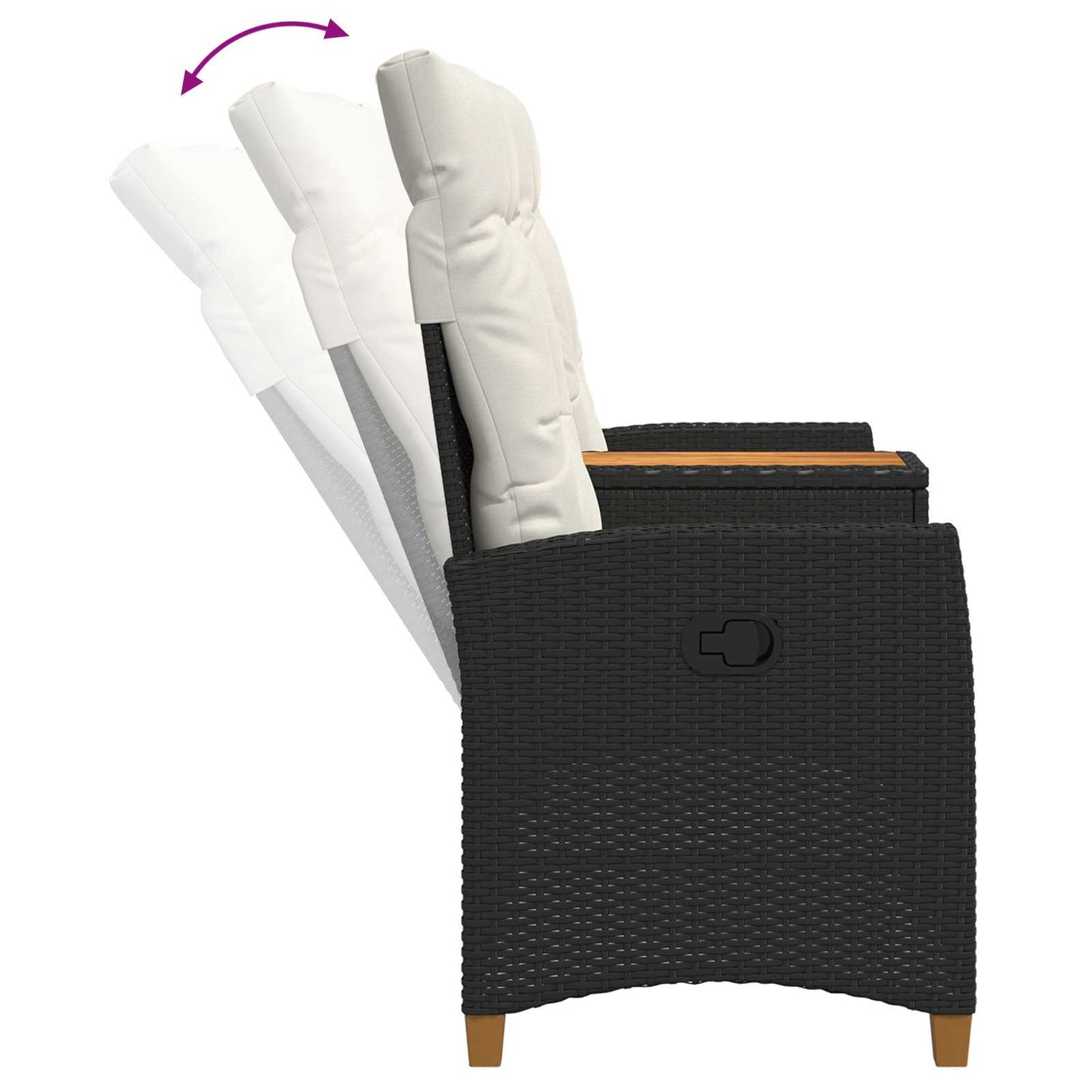 Ligbank met tafel Zwart en Cream Wit 126 x 65 x 112 cm is nu te koop bij PeponiXL, paradijselijk wonen!