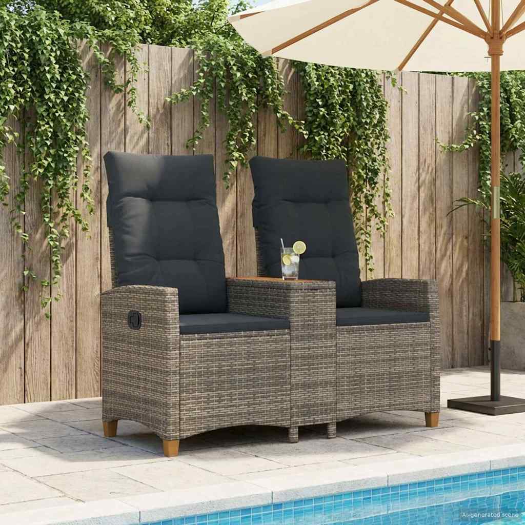 Ligbank met tafel Grijs en Donkergrijs 126 x 65 x 112 cm is nu te koop bij PeponiXL, paradijselijk wonen!