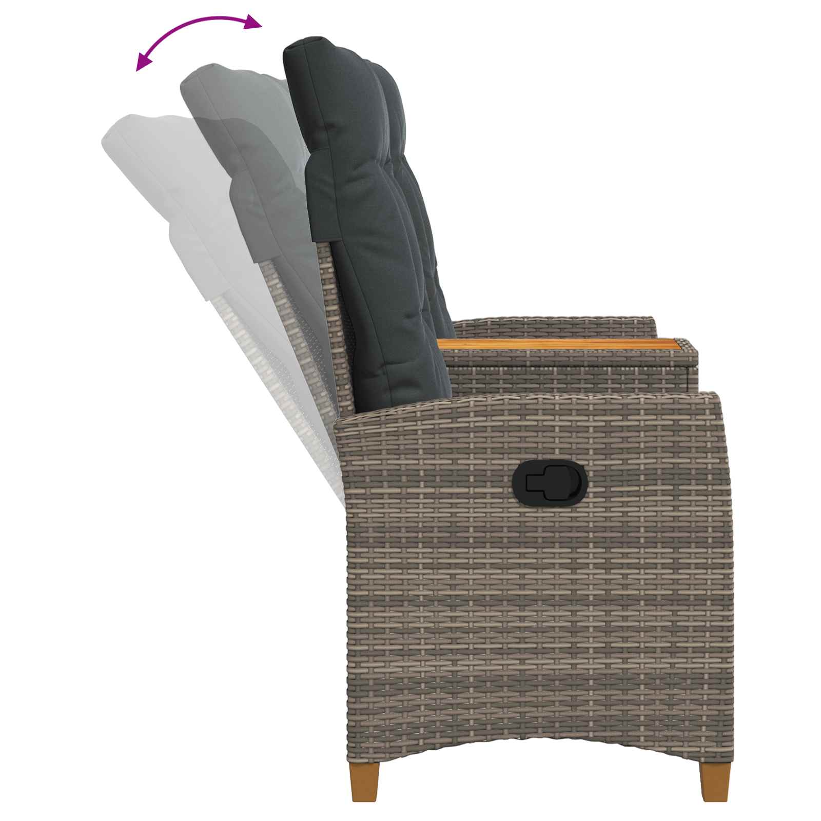 Ligbank met tafel Grijs en Donkergrijs 126 x 65 x 112 cm is nu te koop bij PeponiXL, paradijselijk wonen!