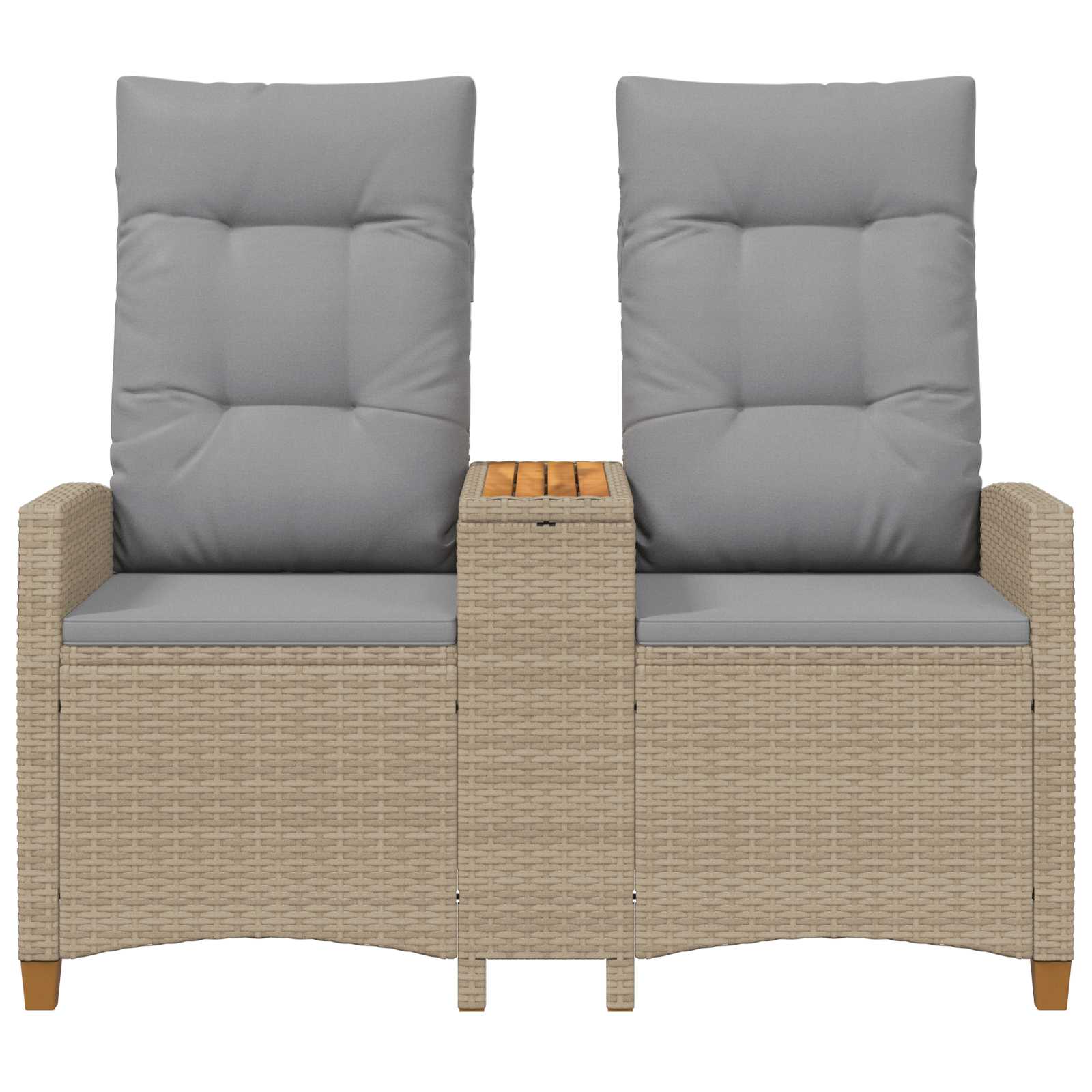 Ligbank met tafel Beige en Licht Grijs 126 x 65 x 112 cm is nu te koop bij PeponiXL, paradijselijk wonen!