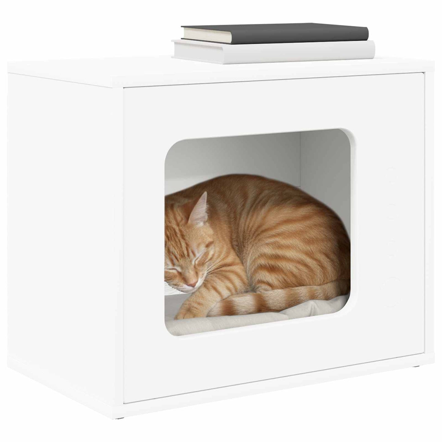 Kattenhuis Wit 51 x 30 x 42 cm Bewerkt hout is nu te koop bij PeponiXL, paradijselijk wonen!