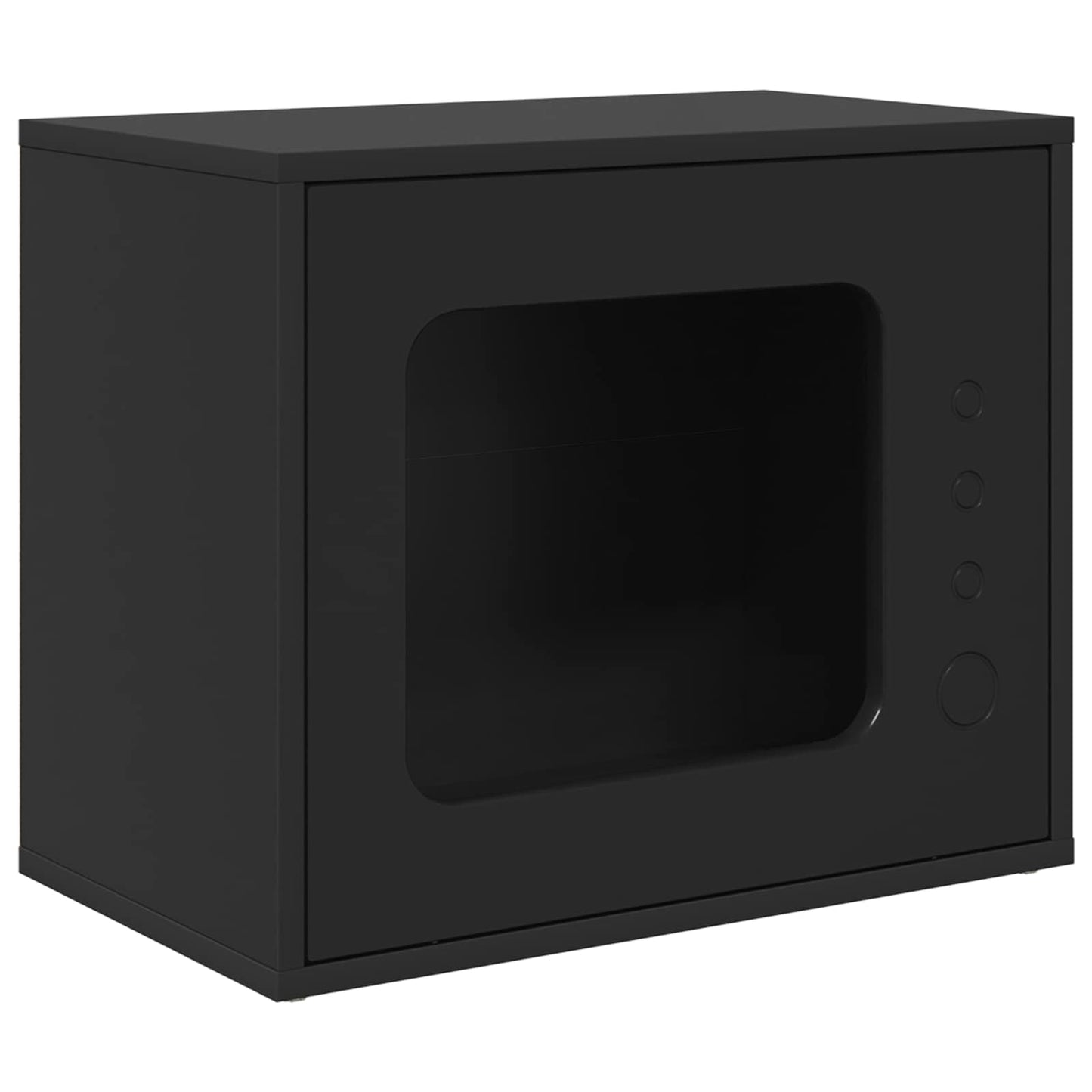 Kattenhuis Zwart 51 x 30 x 42,5 cm Bewerkt hout is nu te koop bij PeponiXL, paradijselijk wonen!