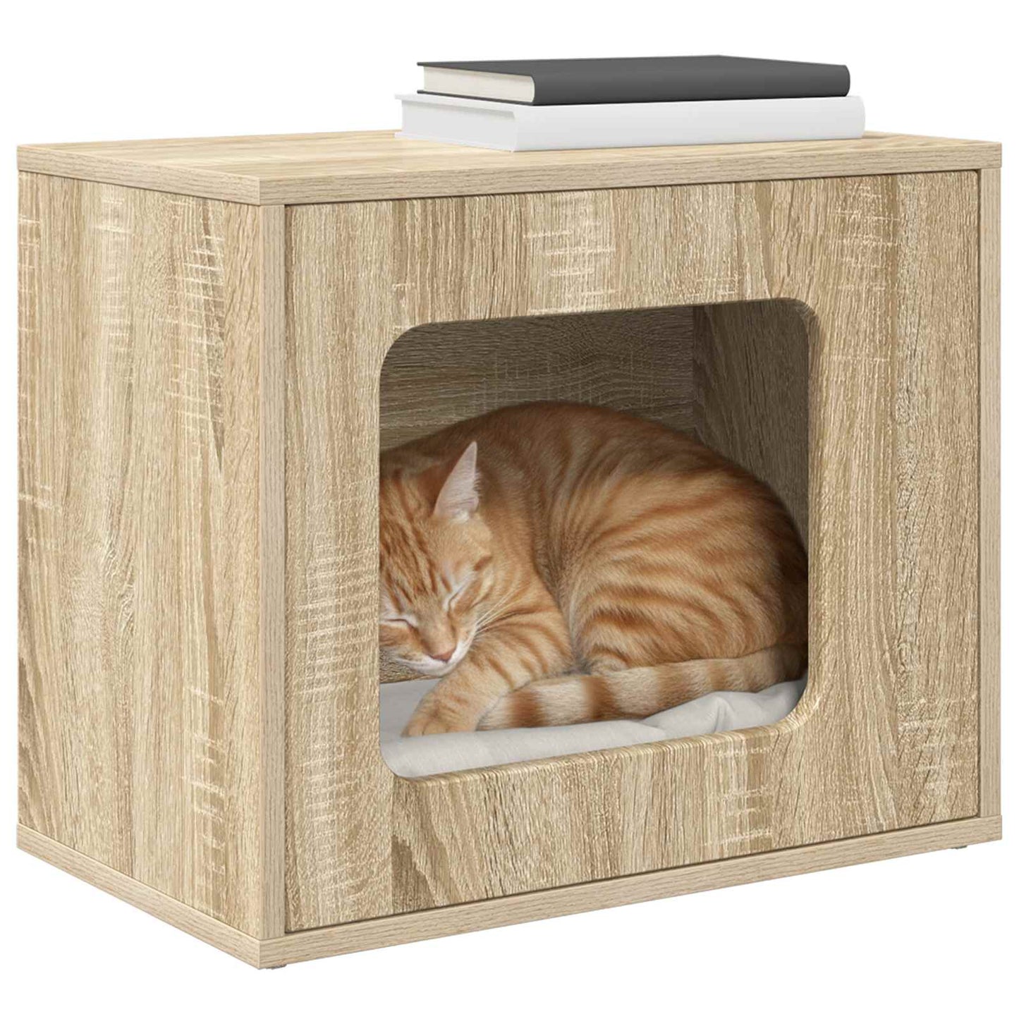 Kattenhuis Sonoma 51 x 30 x 42,5 cm Bewerkt hout is nu te koop bij PeponiXL, paradijselijk wonen!