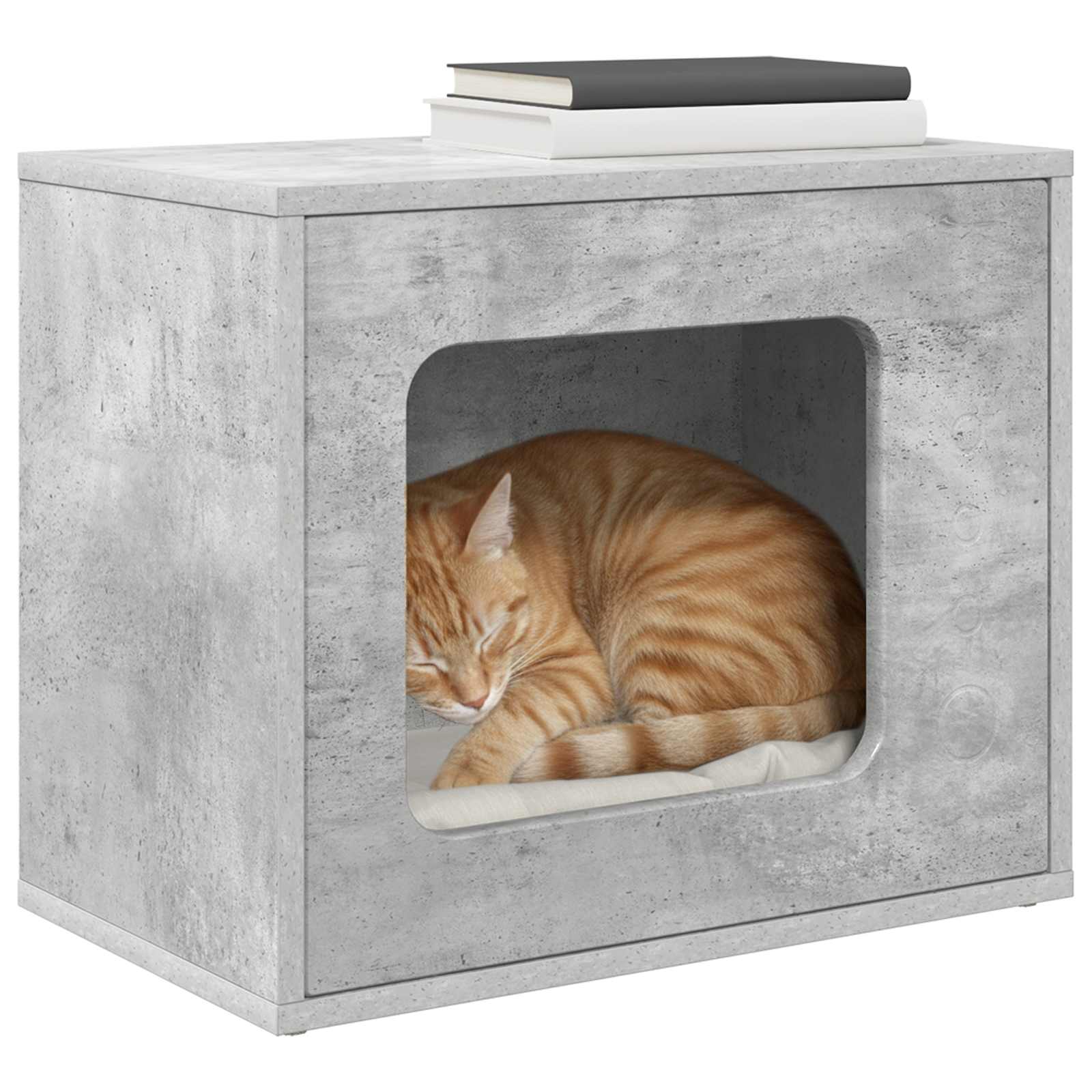 Kattenhuis Beton 51 x 30 x 42,5 cm Bewerkt hout is nu te koop bij PeponiXL, paradijselijk wonen!