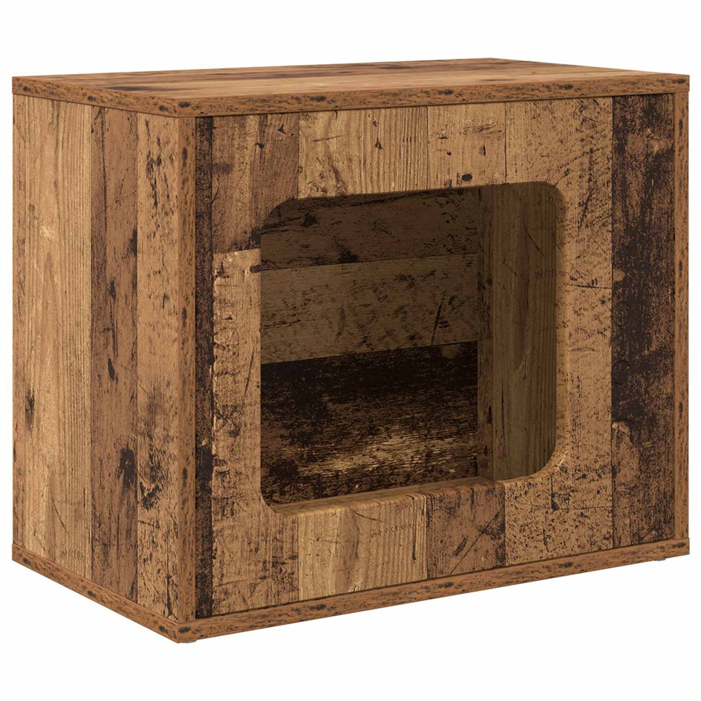 Kattenhuis Oudhout 51 x 30 x 42,5 cm Bewerkt hout is nu te koop bij PeponiXL, paradijselijk wonen!