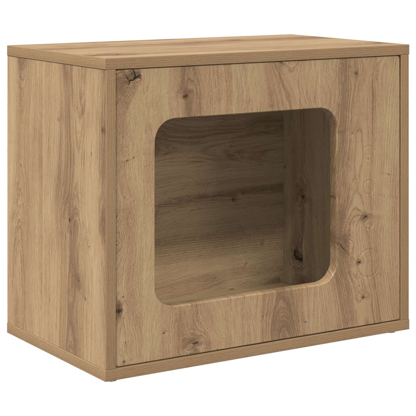 Kattenhuis Ambachtelijk eiken 51 x 30 x 42,5 cm Bewerkt hout is nu te koop bij PeponiXL, paradijselijk wonen!