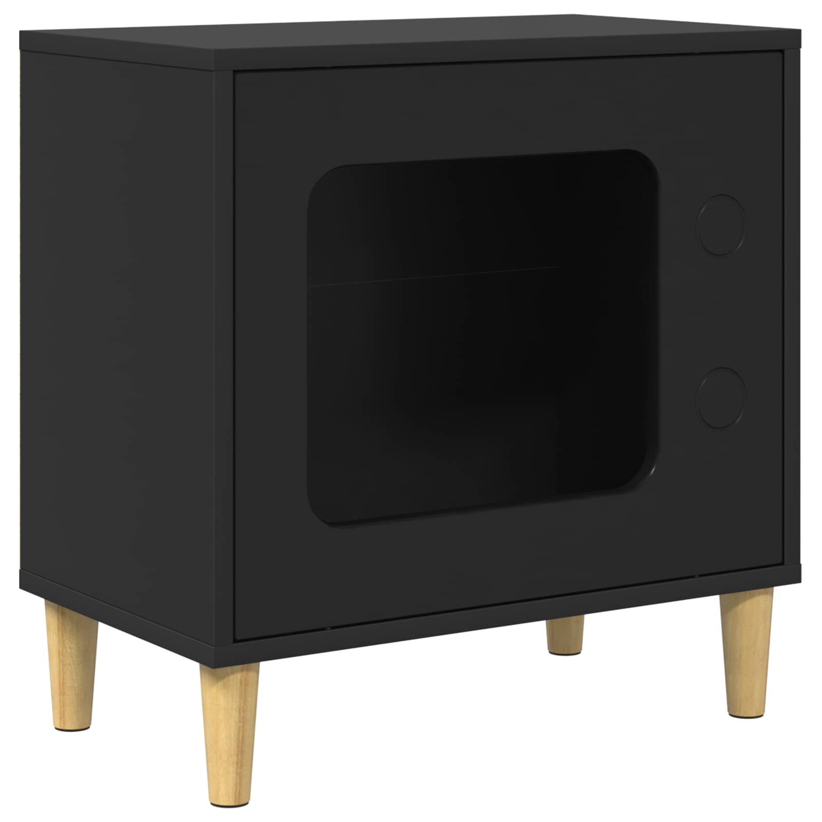 Kattenhuis Zwart 51 x 30 x 52 cm Bewerkt hout is nu te koop bij PeponiXL, paradijselijk wonen!