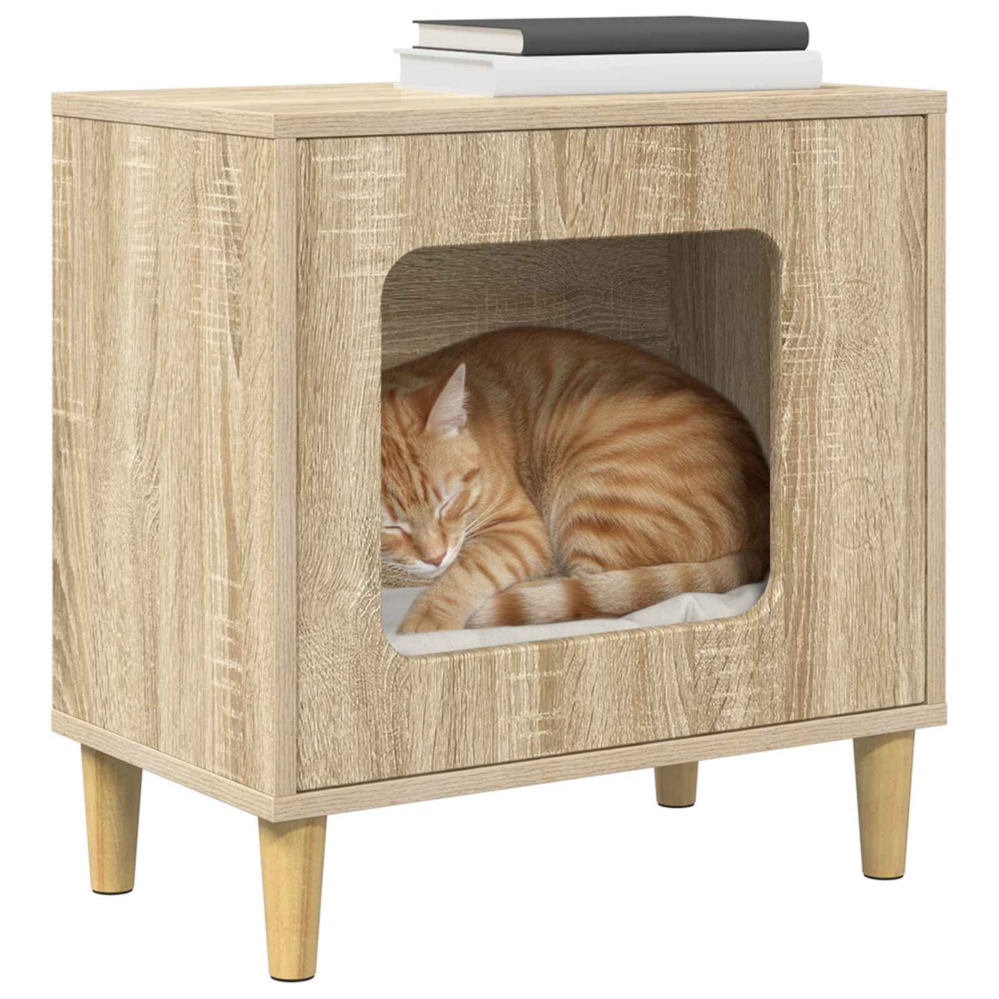 Kattenhuis Sonoma 51 x 30 x 52 cm Bewerkt hout is nu te koop bij PeponiXL, paradijselijk wonen!
