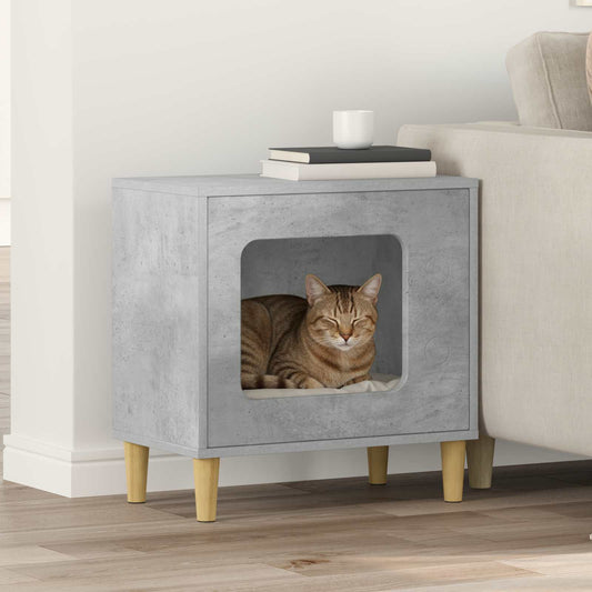 Kattenhuis Beton 51 x 30 x 52 cm Bewerkt hout is nu te koop bij PeponiXL, paradijselijk wonen!