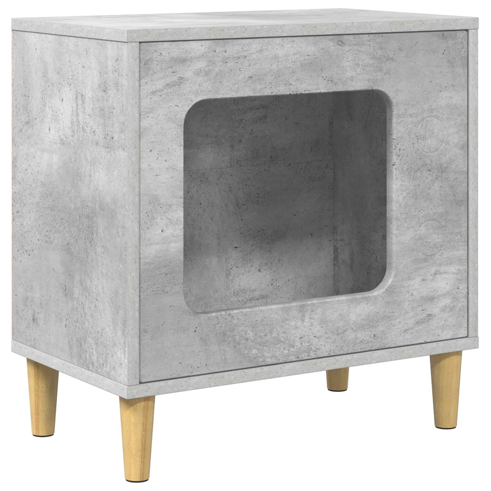 Kattenhuis Beton 51 x 30 x 52 cm Bewerkt hout is nu te koop bij PeponiXL, paradijselijk wonen!
