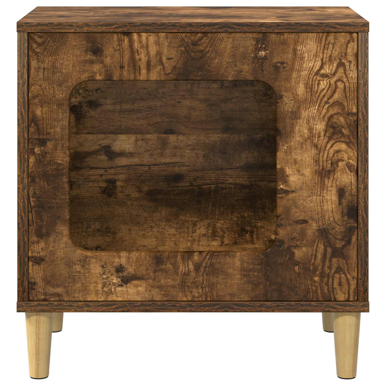 Kattenhuis Gerookt eiken 51 x 30 x 52 cm Bewerkt hout is nu te koop bij PeponiXL, paradijselijk wonen!
