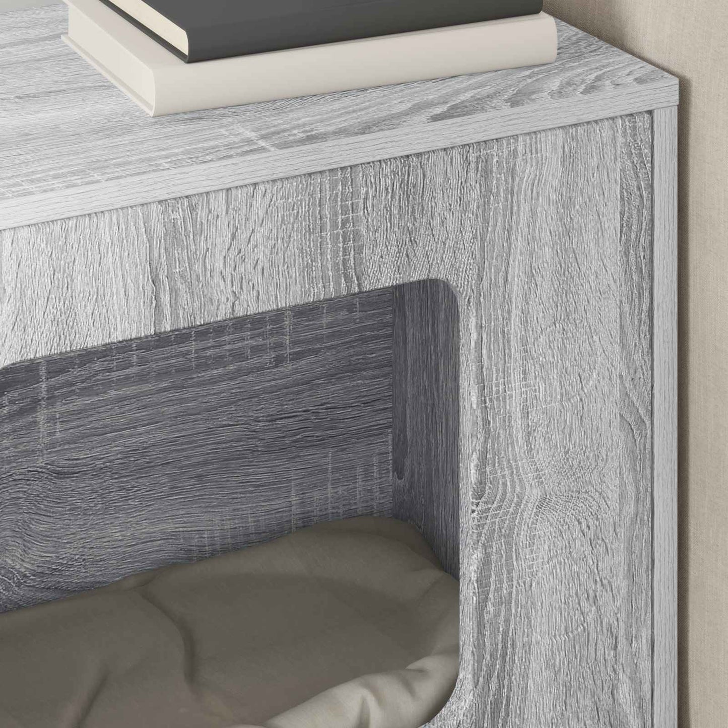 Kattenhuis Grijs Sonoma 51 x 30 x 52 cm Bewerkt hout is nu te koop bij PeponiXL, paradijselijk wonen!