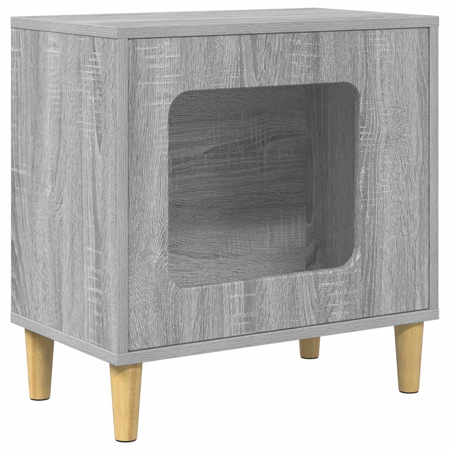 Kattenhuis Grijs Sonoma 51 x 30 x 52 cm Bewerkt hout is nu te koop bij PeponiXL, paradijselijk wonen!