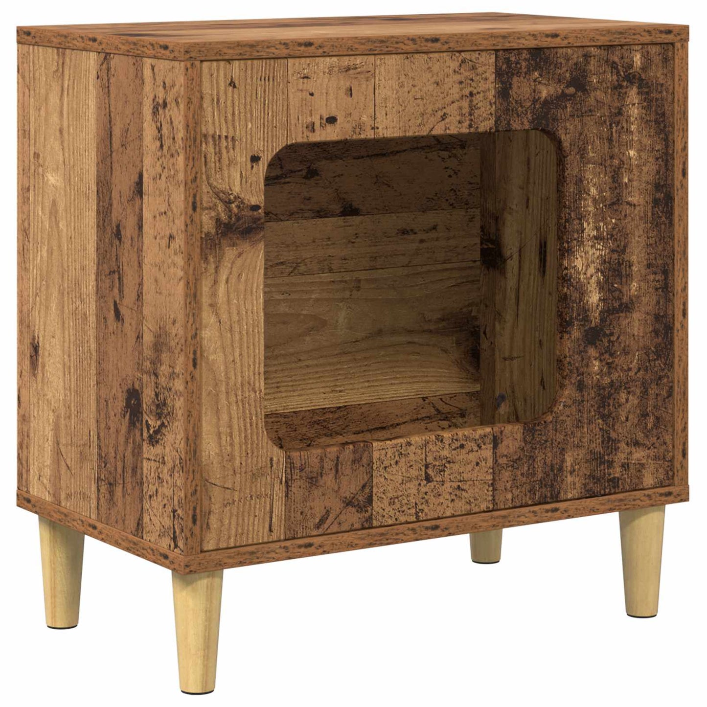 Kattenhuis Oudhout 51 x 30 x 52 cm Bewerkt hout is nu te koop bij PeponiXL, paradijselijk wonen!