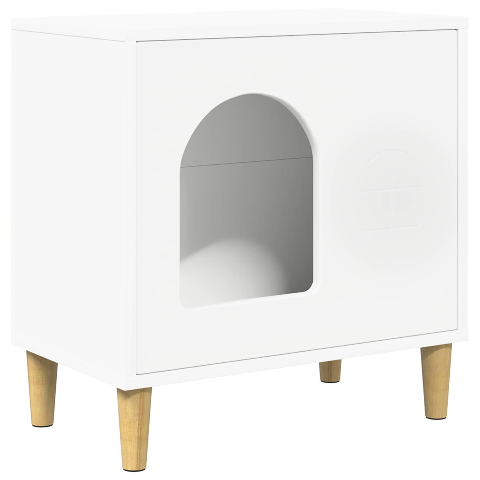 Kattenhuis Wit 51 x 30 x 52 cm Bewerkt hout is nu te koop bij PeponiXL, paradijselijk wonen!