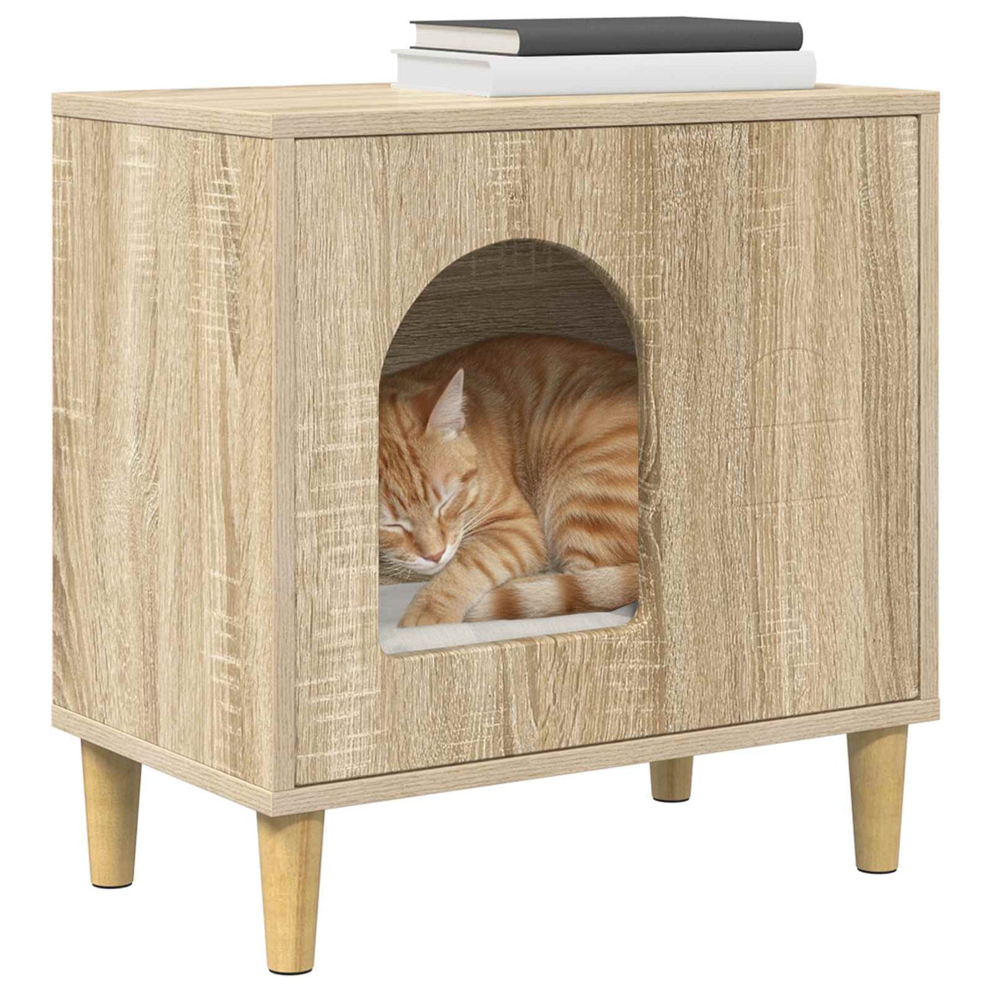 Kattenhuis Sonoma 51 x 30 x 52 cm Bewerkt hout is nu te koop bij PeponiXL, paradijselijk wonen!