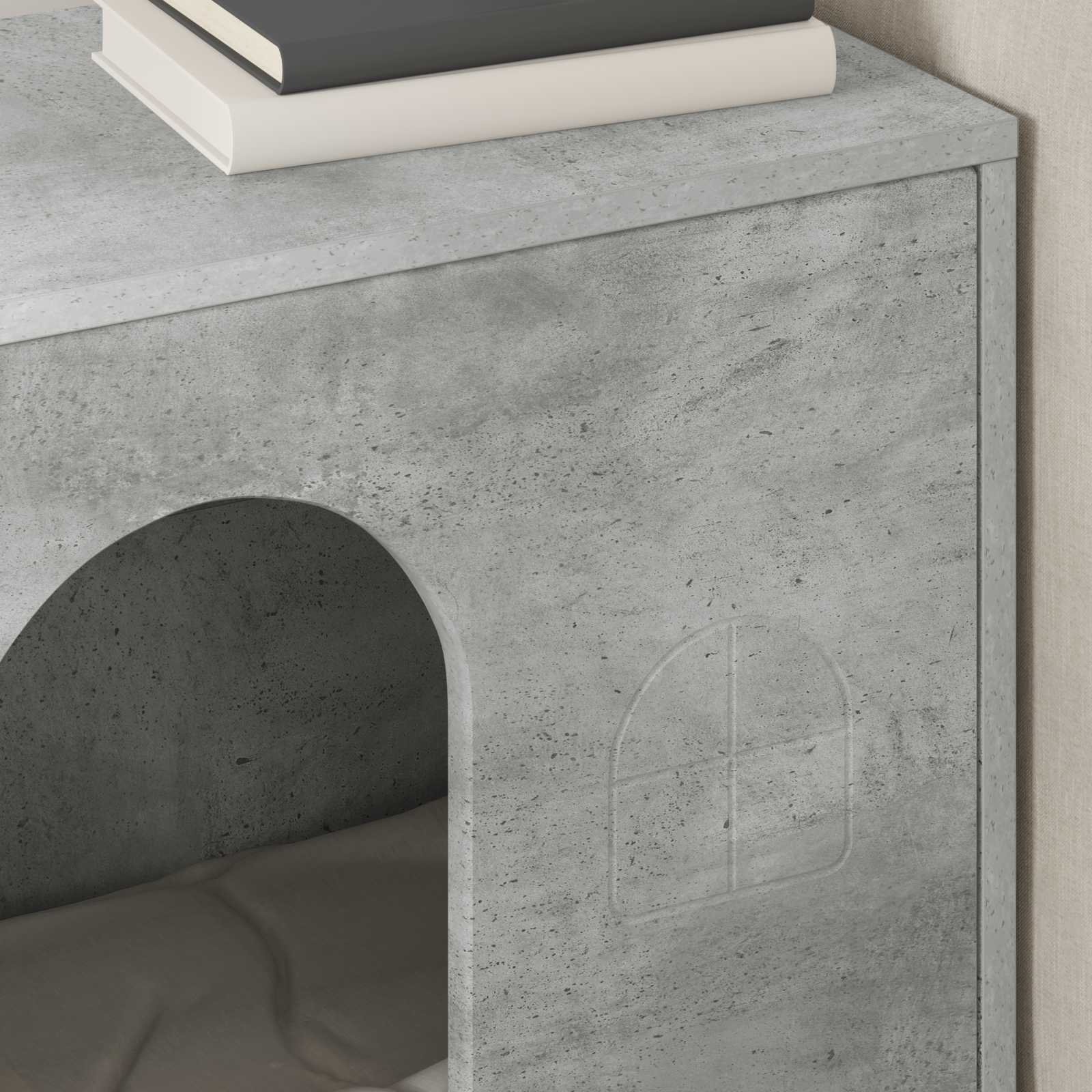 Kattenhuis Beton 51 x 30 x 52 cm Bewerkt hout is nu te koop bij PeponiXL, paradijselijk wonen!