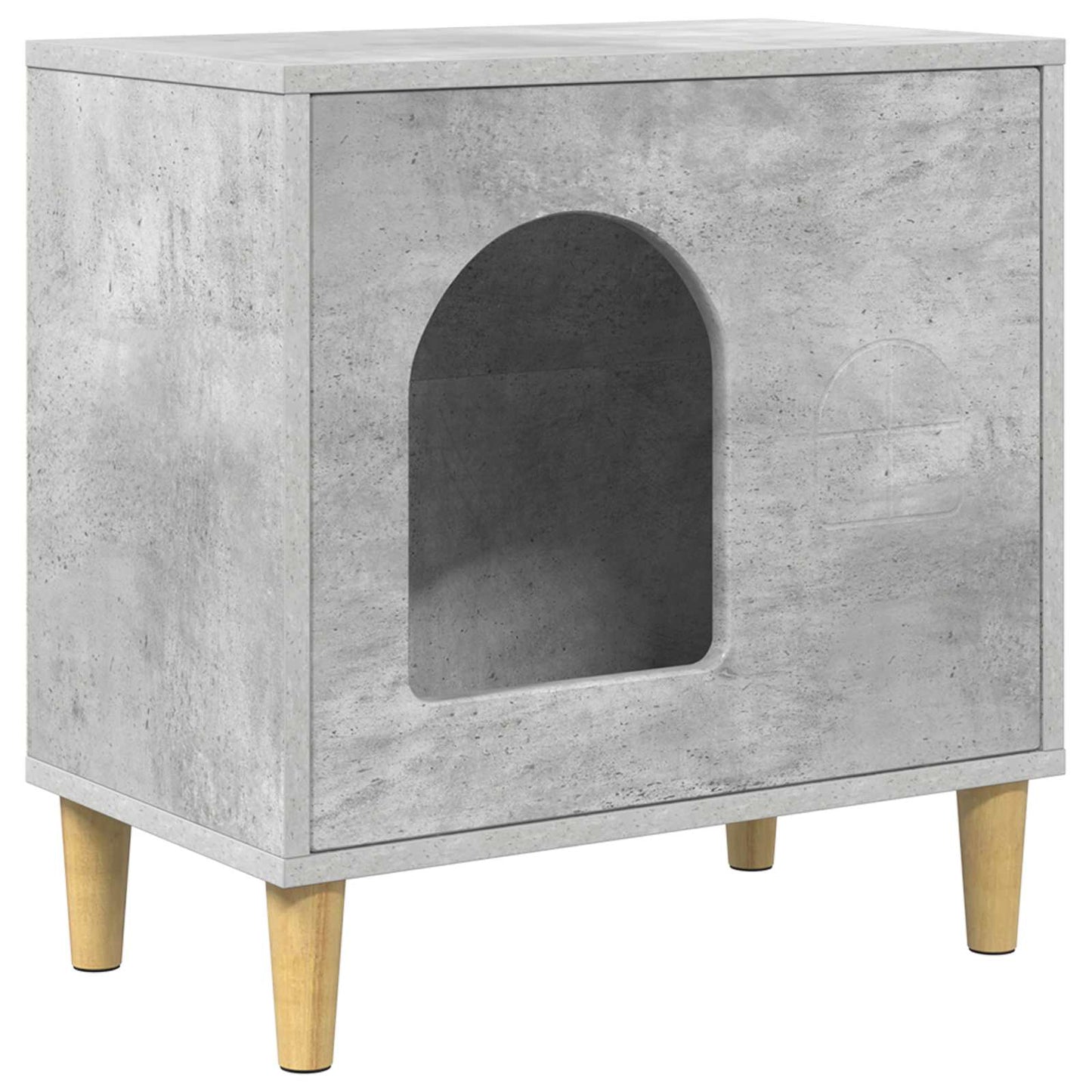 Kattenhuis Beton 51 x 30 x 52 cm Bewerkt hout is nu te koop bij PeponiXL, paradijselijk wonen!