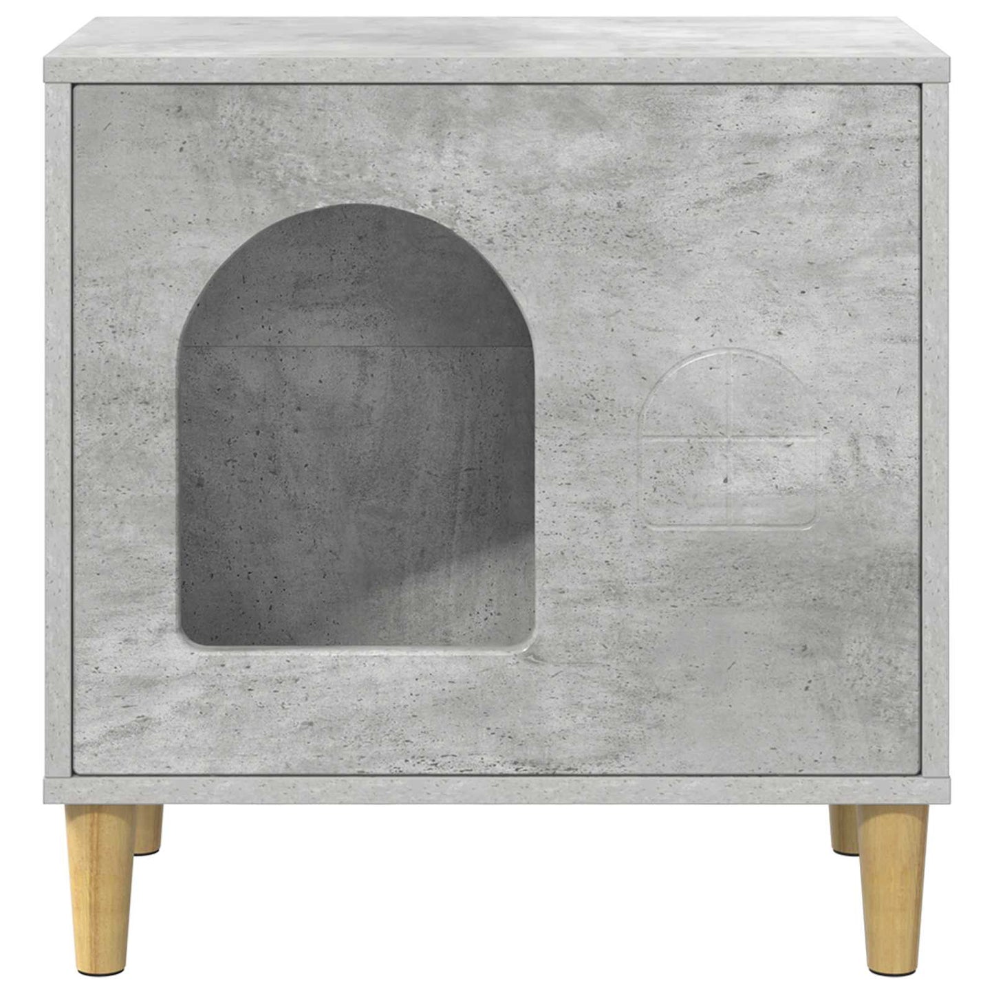 Kattenhuis Beton 51 x 30 x 52 cm Bewerkt hout is nu te koop bij PeponiXL, paradijselijk wonen!
