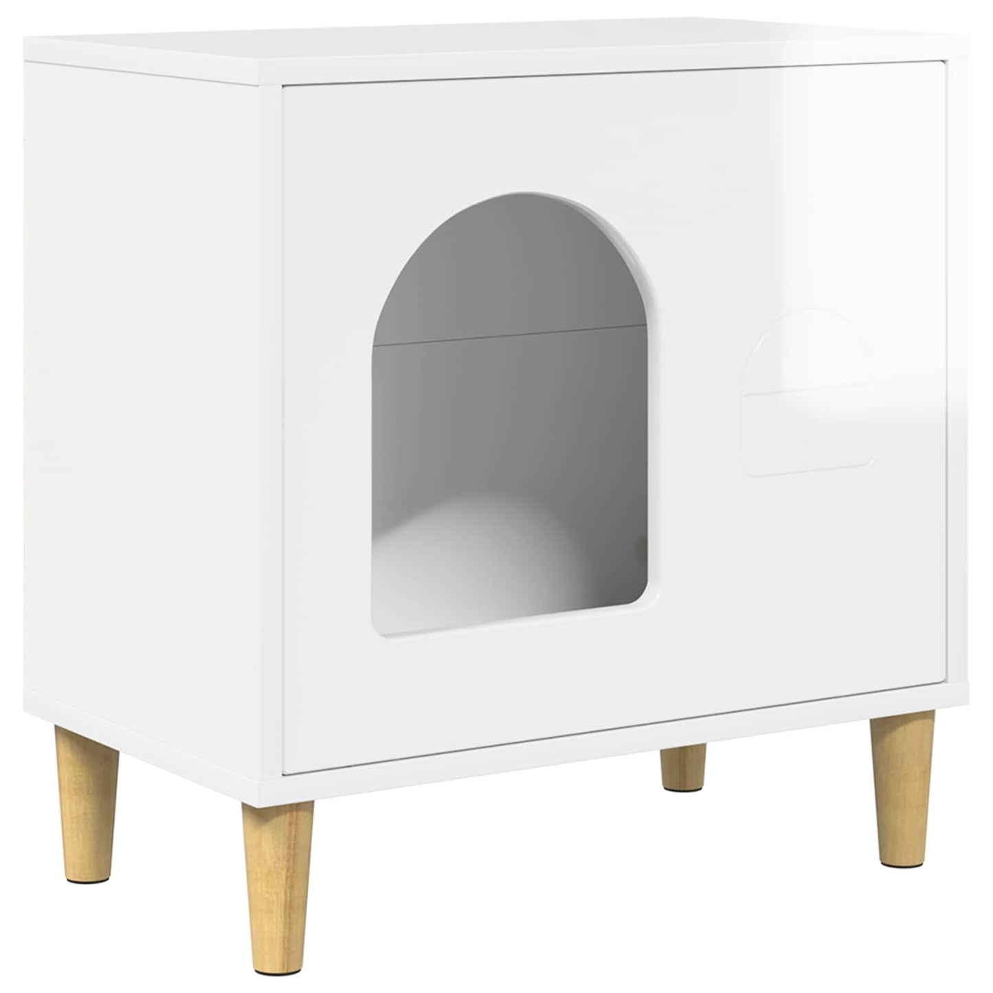 Kattenhuis Glanzend Wit 51 x 30 x 52 cm Bewerkt hout is nu te koop bij PeponiXL, paradijselijk wonen!