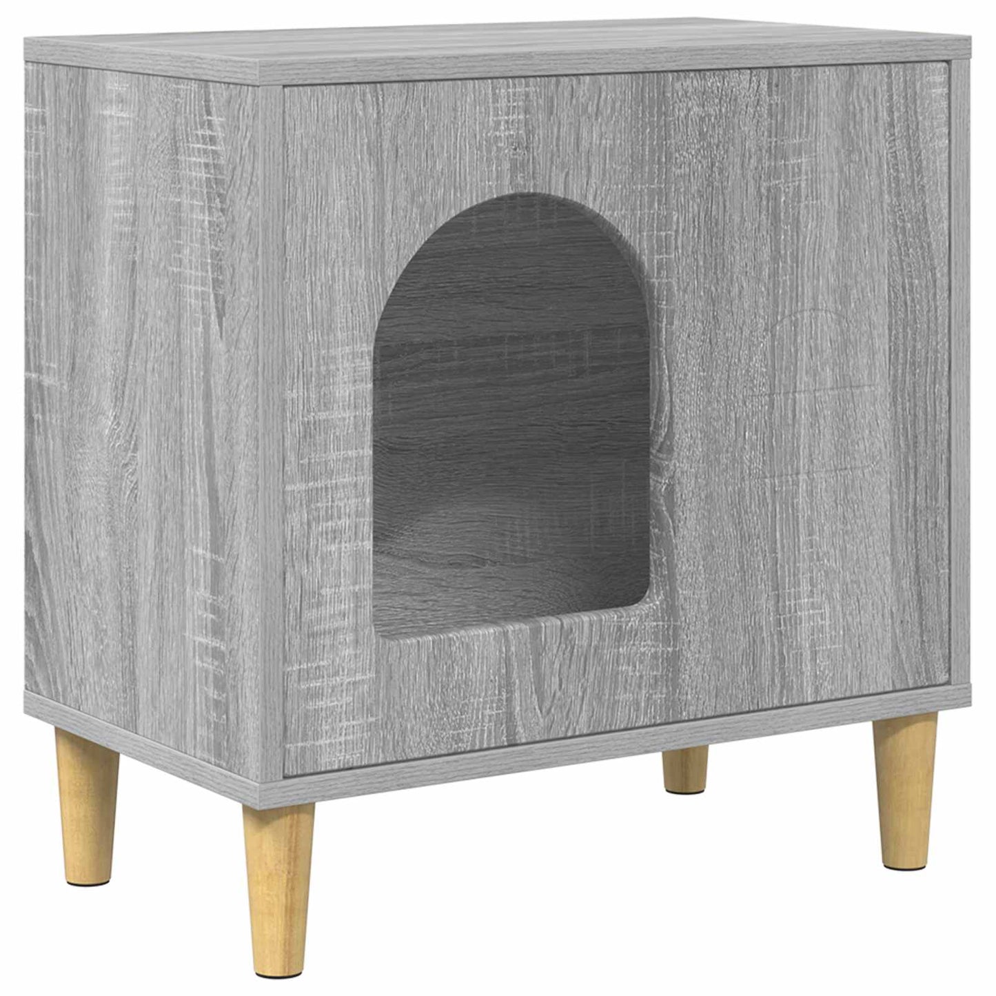 Kattenhuis Grijs Sonoma 51 x 30 x 52 cm Bewerkt hout is nu te koop bij PeponiXL, paradijselijk wonen!