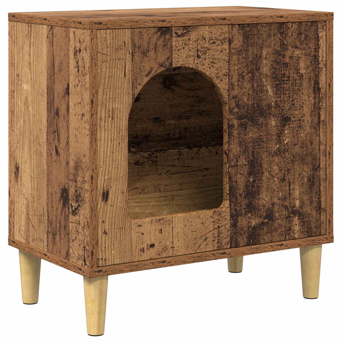 Kattenhuis Oudhout 51 x 30 x 52 cm Bewerkt hout is nu te koop bij PeponiXL, paradijselijk wonen!