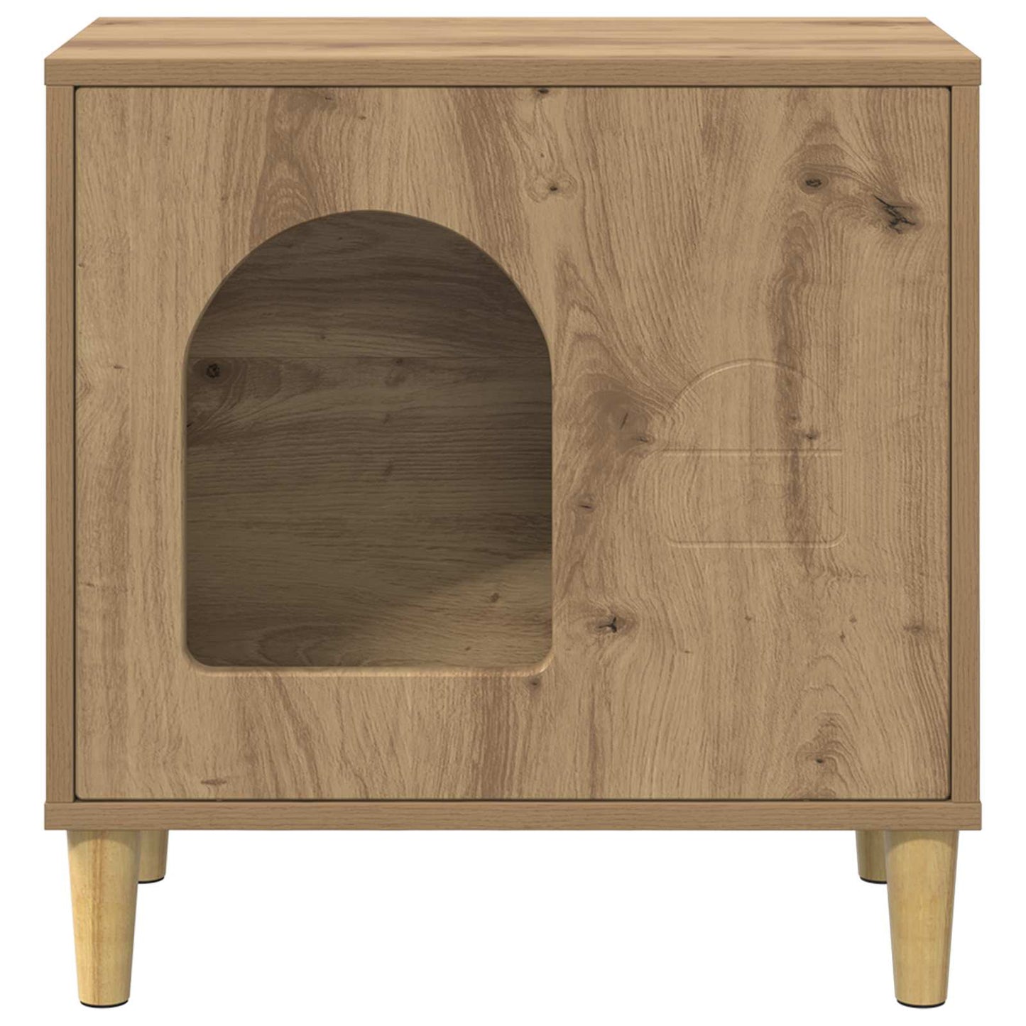 Kattenhuis Ambachtelijk eiken 51 x 30 x 52 cm Bewerkt hout is nu te koop bij PeponiXL, paradijselijk wonen!