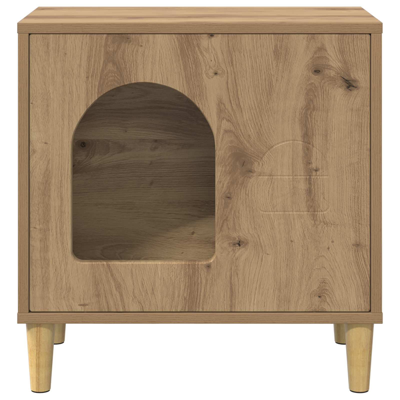 Kattenhuis Ambachtelijk eiken 51 x 30 x 52 cm Bewerkt hout is nu te koop bij PeponiXL, paradijselijk wonen!