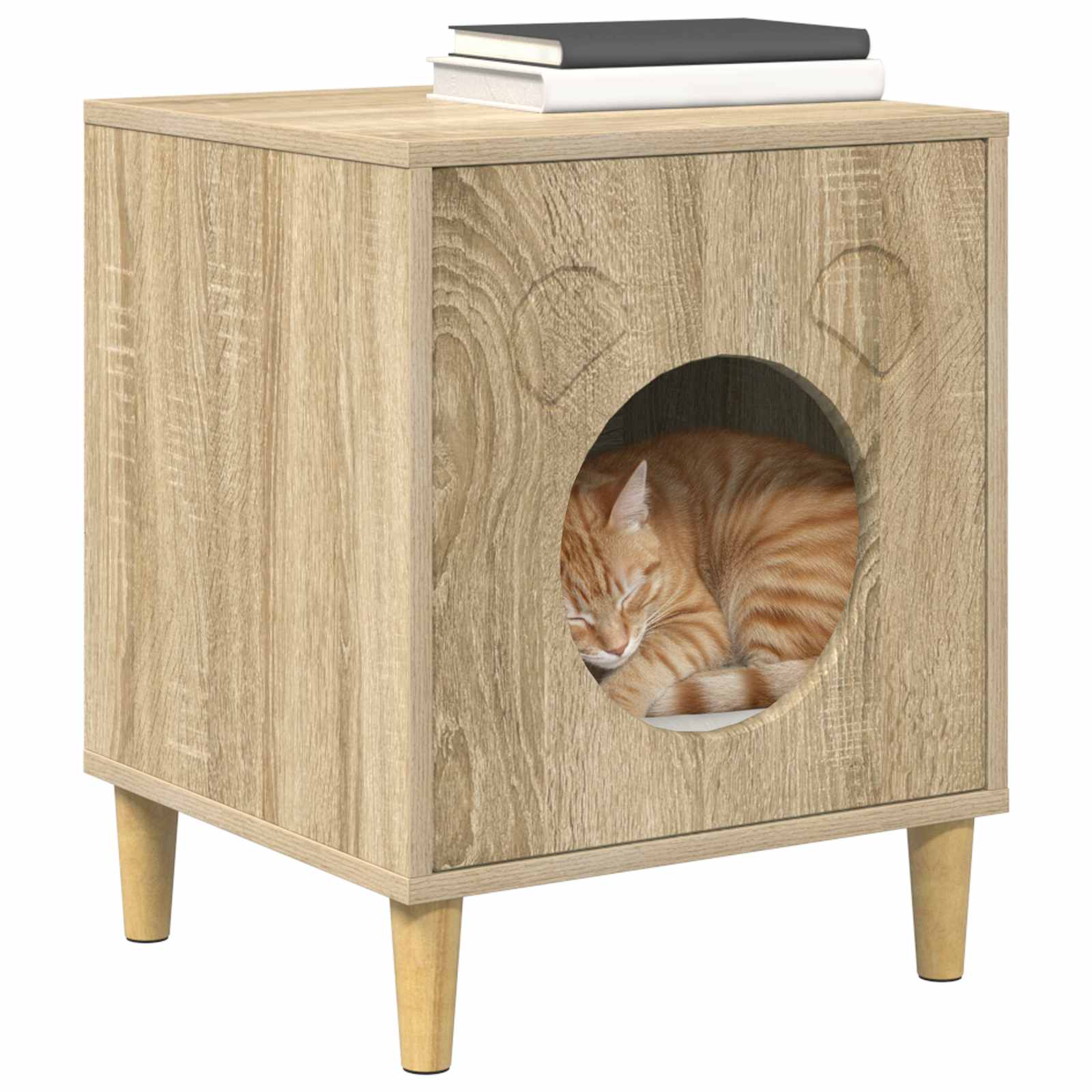 Kattenhuis Sonoma 42,5 x 40 x 53 cm Bewerkt hout is nu te koop bij PeponiXL, paradijselijk wonen!