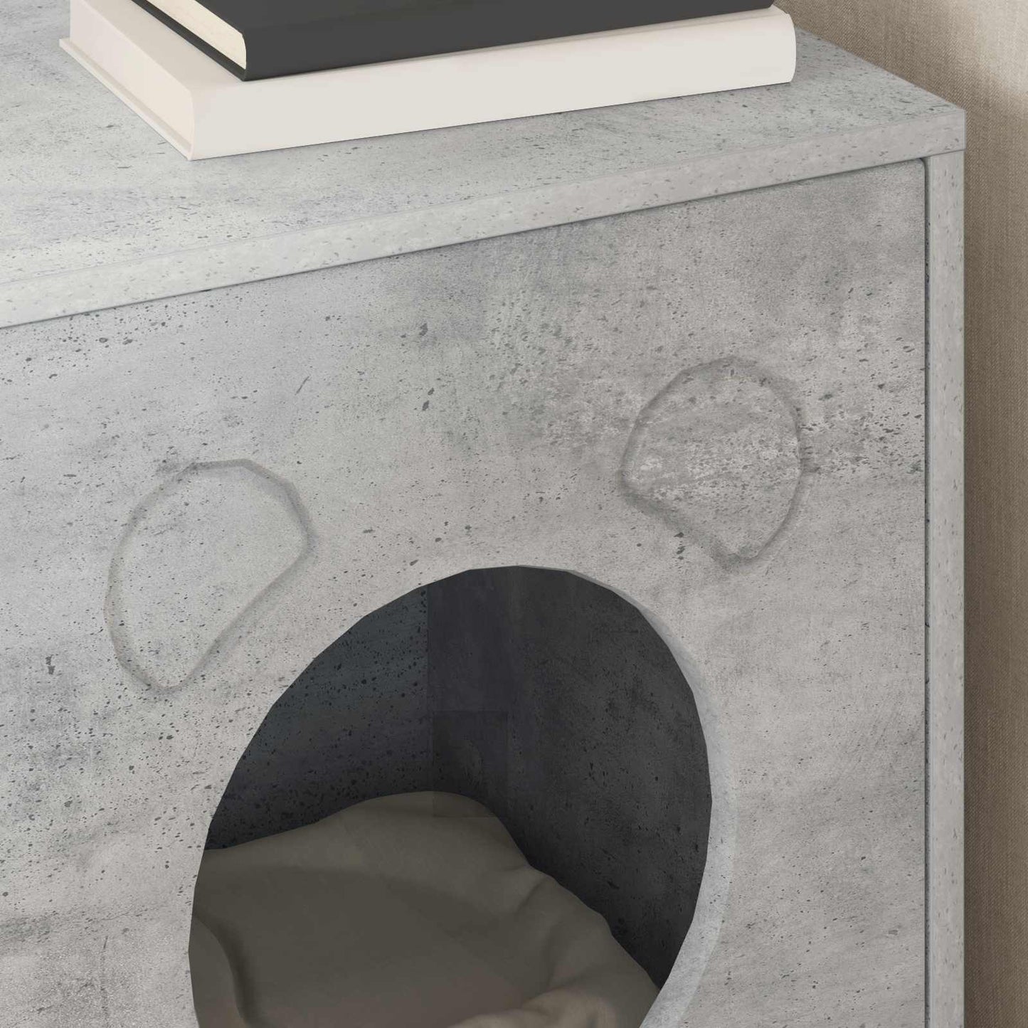 Kattenhuis Beton 42,5 x 40 x 53 cm Bewerkt hout is nu te koop bij PeponiXL, paradijselijk wonen!