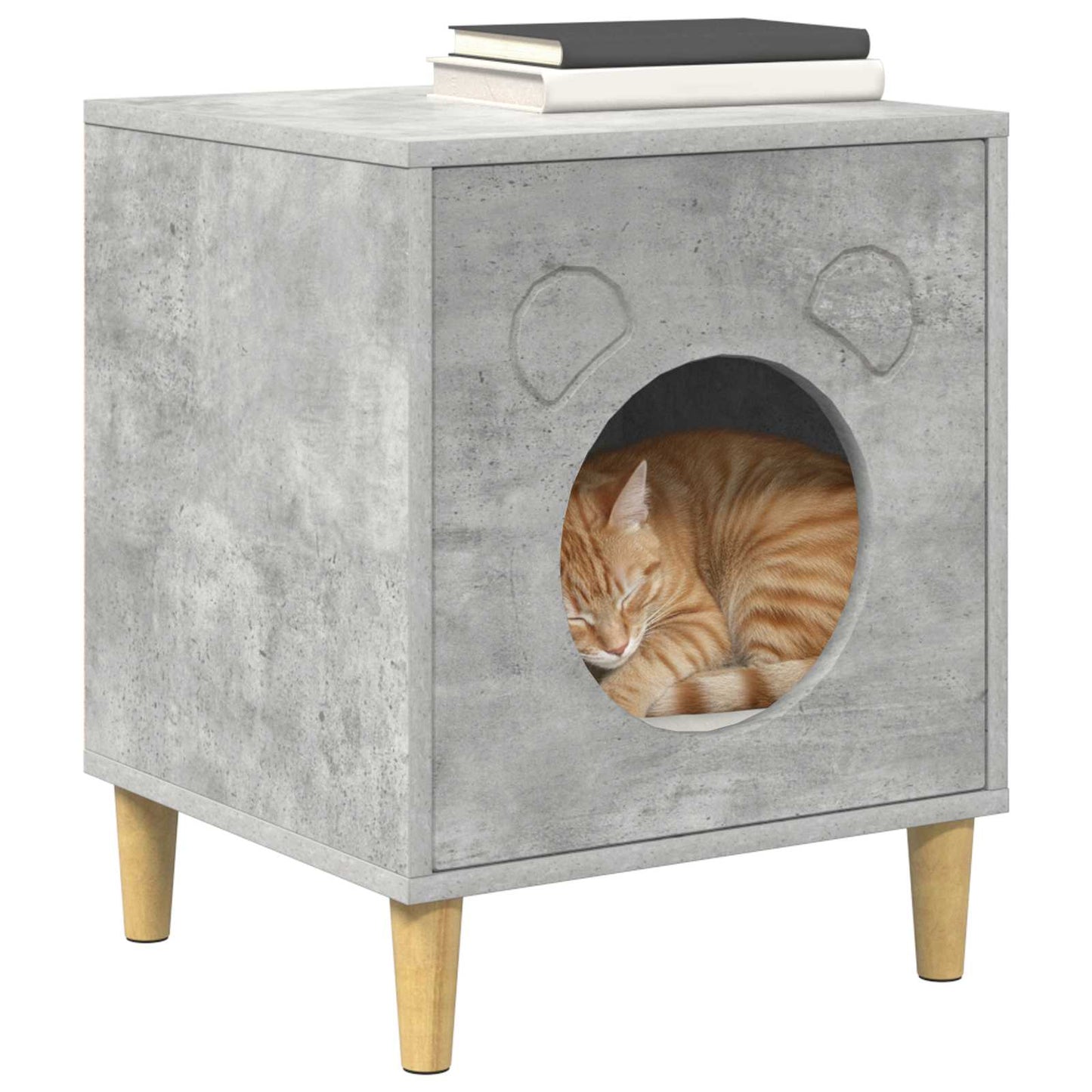 Kattenhuis Beton 42,5 x 40 x 53 cm Bewerkt hout is nu te koop bij PeponiXL, paradijselijk wonen!