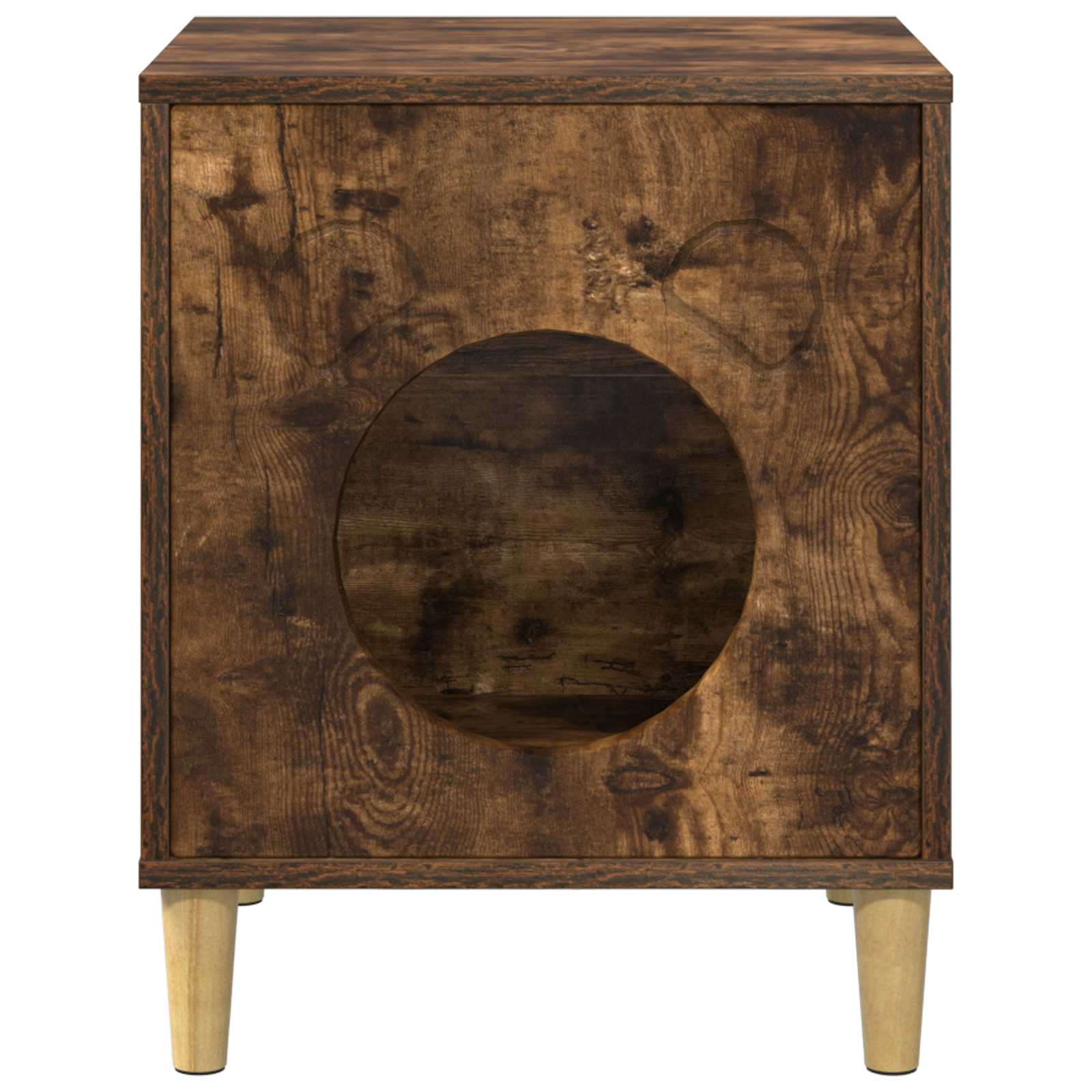 Kattenhuis Gerookt eiken 42,5 x 40 x 53 cm Bewerkt hout is nu te koop bij PeponiXL, paradijselijk wonen!