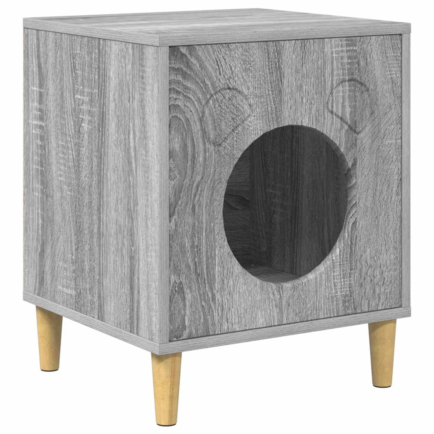 Kattenhuis Grijs Sonoma 42,5 x 40 x 53 cm Bewerkt hout is nu te koop bij PeponiXL, paradijselijk wonen!