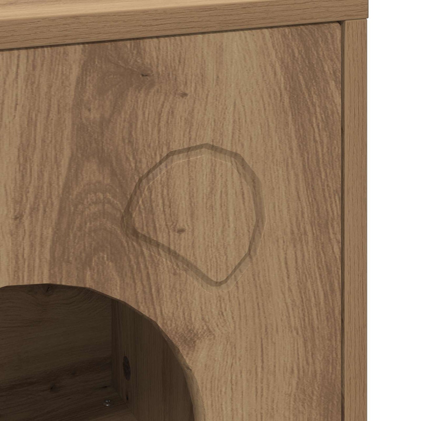 Kattenhuis Ambachtelijk eiken 42,5 x 40 x 53 cm Bewerkt hout is nu te koop bij PeponiXL, paradijselijk wonen!