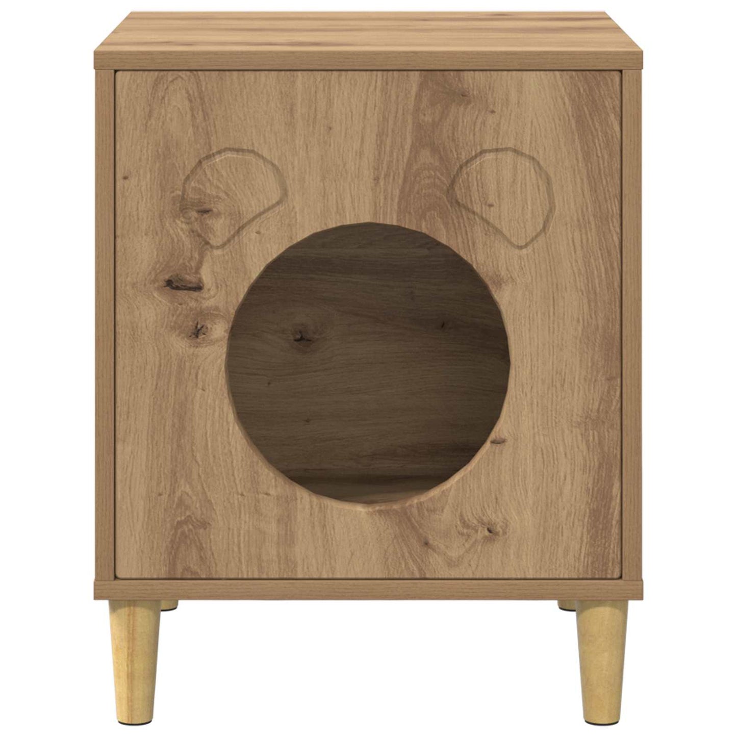 Kattenhuis Ambachtelijk eiken 42,5 x 40 x 53 cm Bewerkt hout is nu te koop bij PeponiXL, paradijselijk wonen!