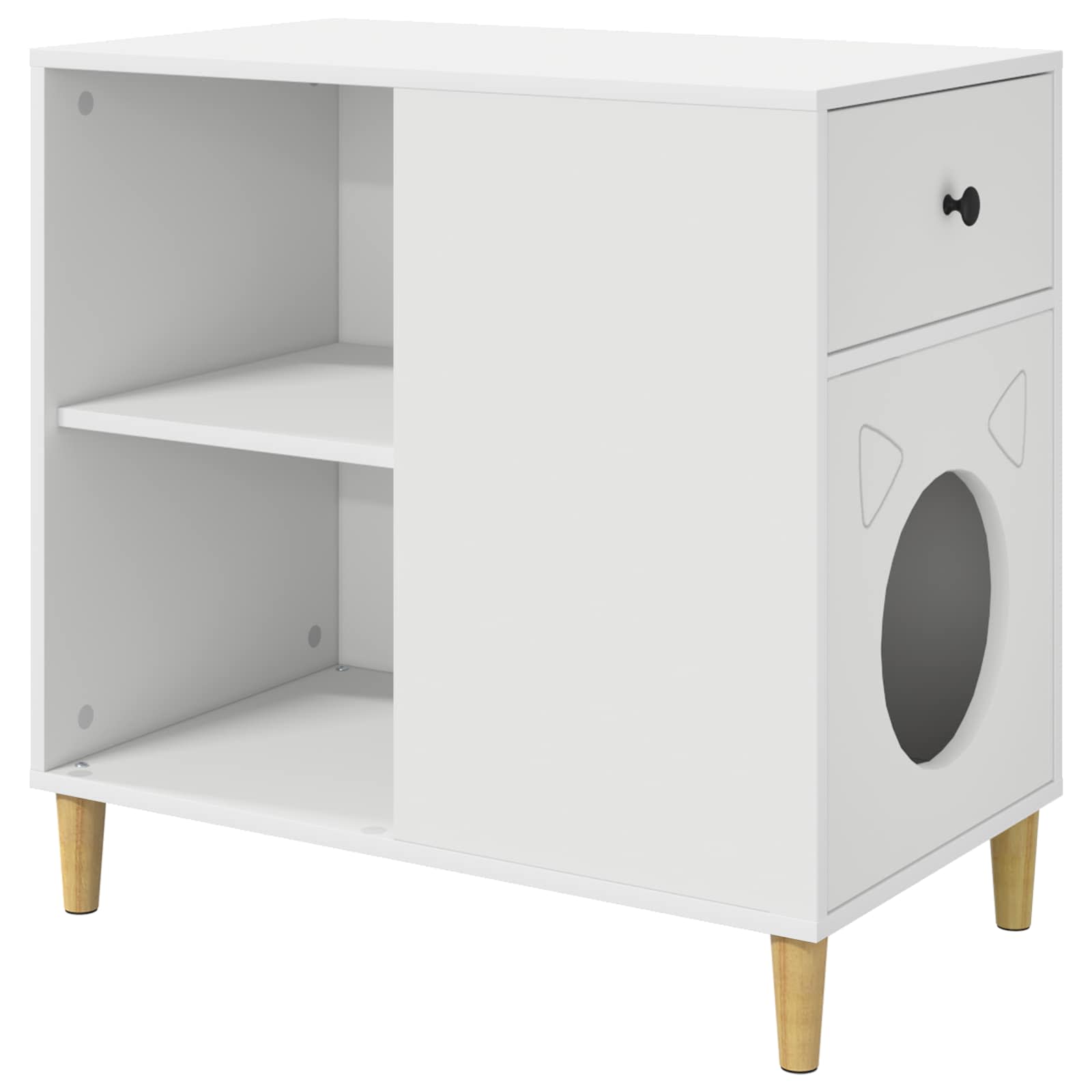 Kattenhuis Wit 72 x 42,5 x 70 cm Bewerkt hout is nu te koop bij PeponiXL, paradijselijk wonen!