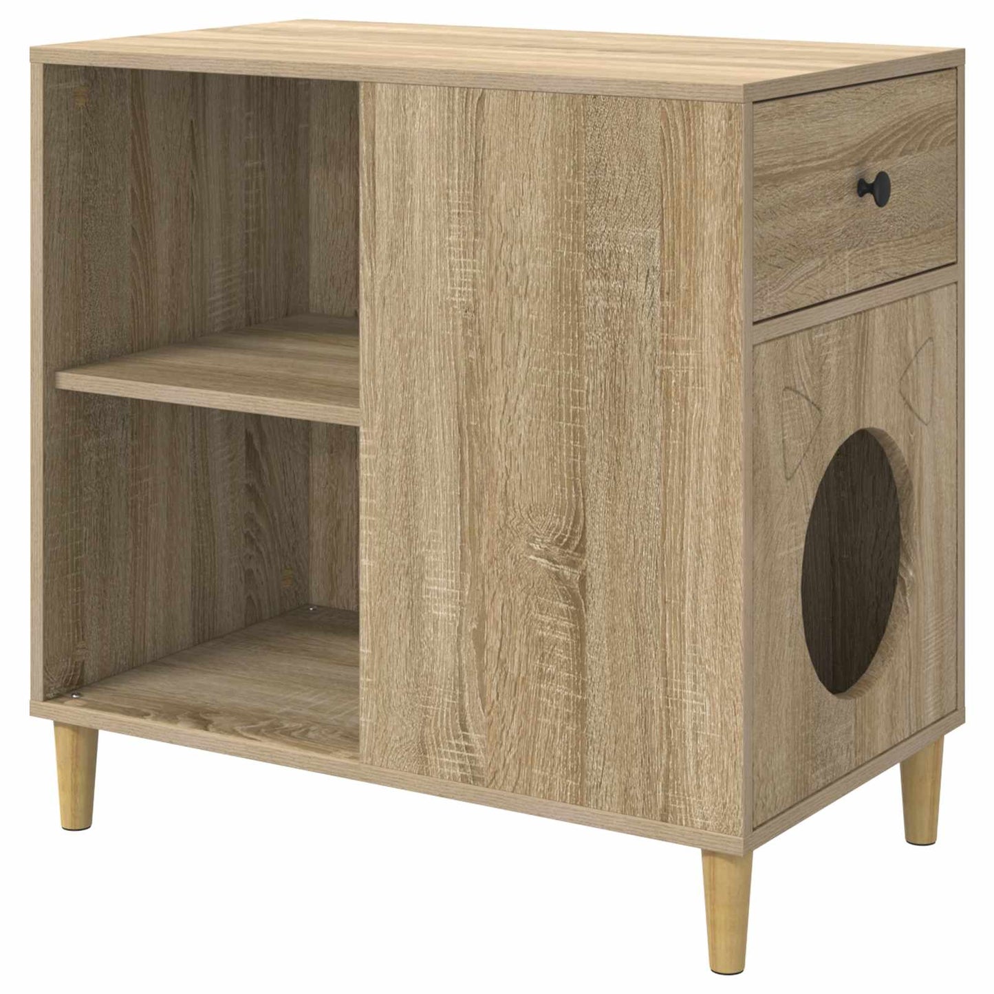 Kattenhuis Sonoma 72 x 42,5 x 70 cm Bewerkt hout is nu te koop bij PeponiXL, paradijselijk wonen!