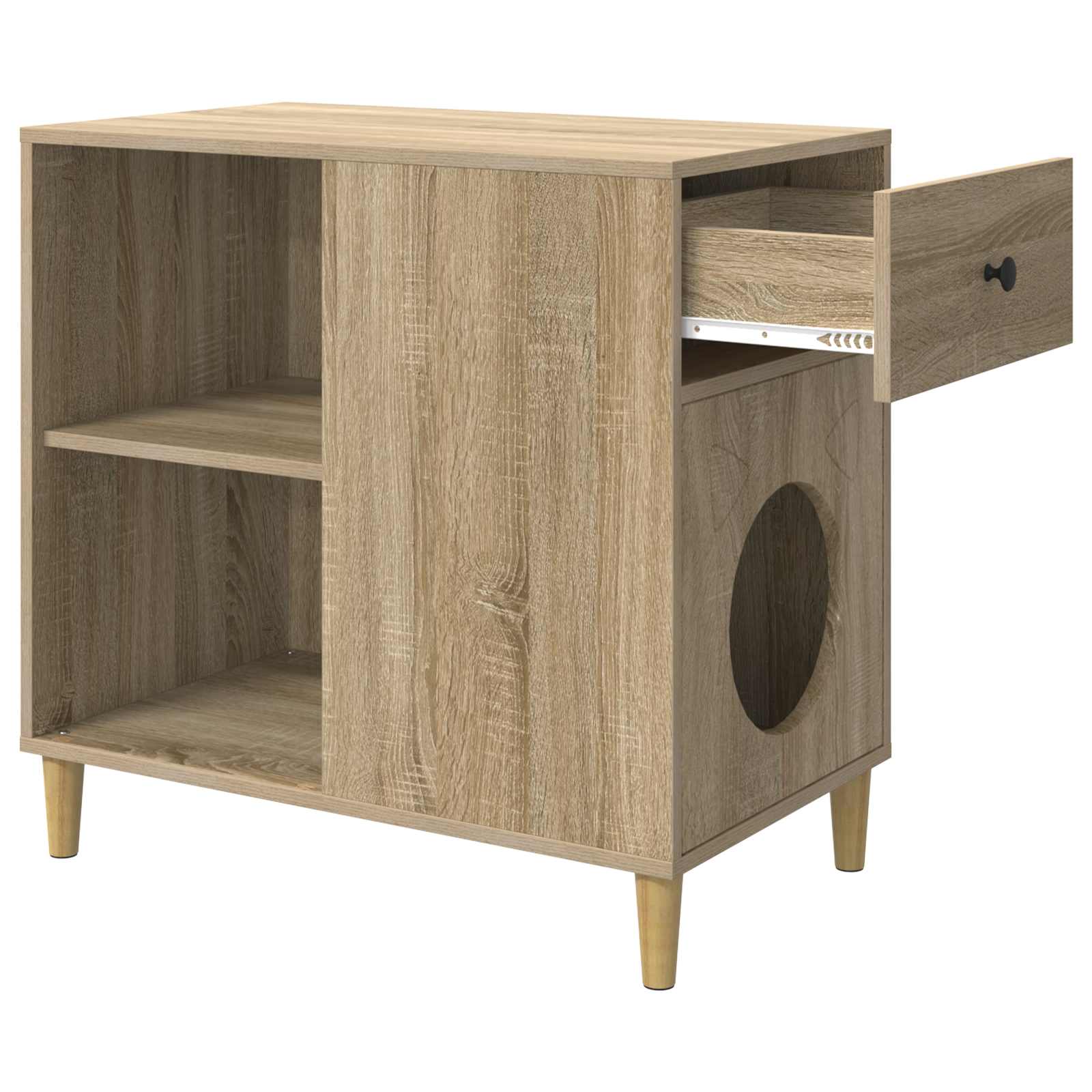 Kattenhuis Sonoma 72 x 42,5 x 70 cm Bewerkt hout is nu te koop bij PeponiXL, paradijselijk wonen!